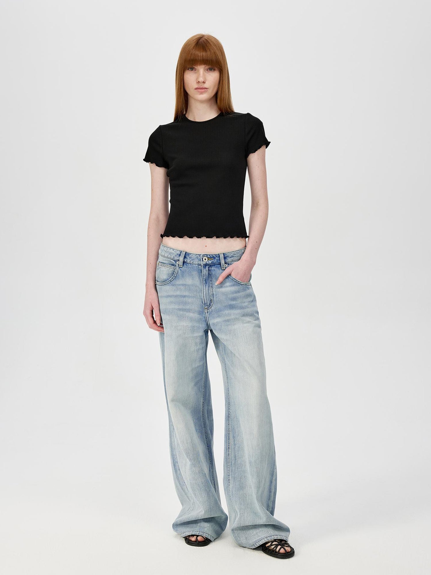 Northbutsouth Classic Washed Sky Blue Relaxed Fit Straight Leg Jeans