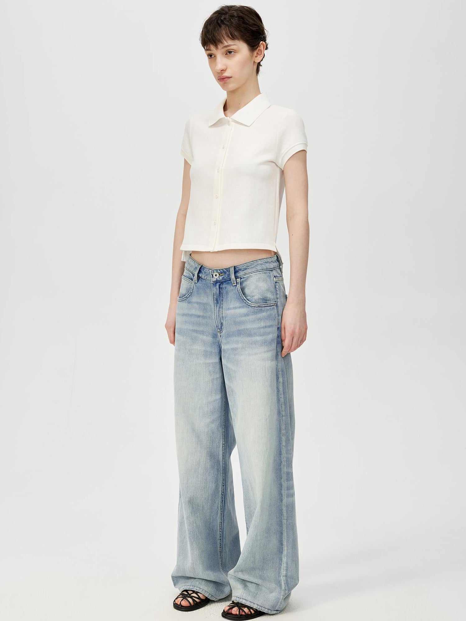 Northbutsouth Classic Washed Sky Blue Relaxed Fit Straight Leg Jeans