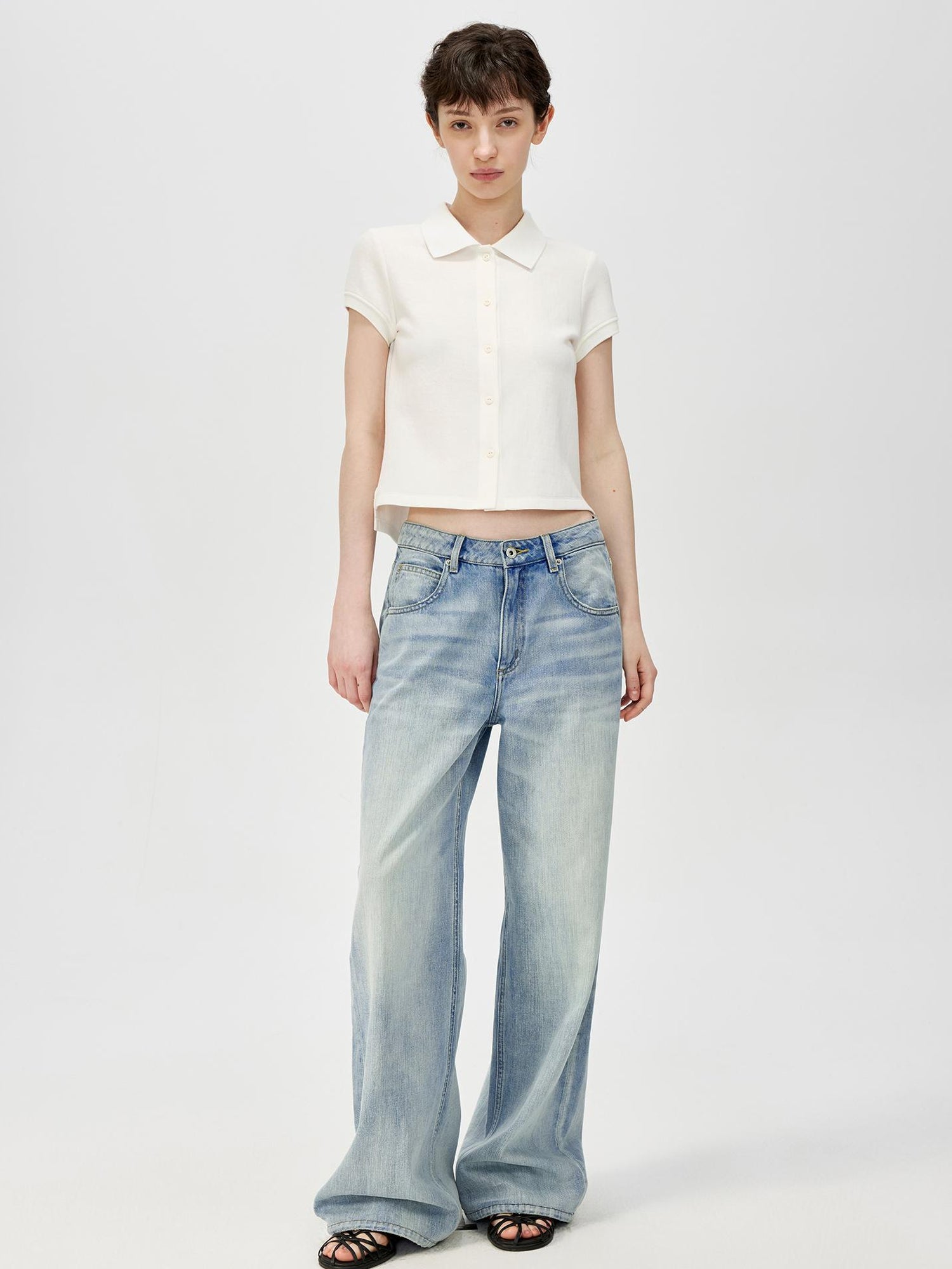 Northbutsouth Classic Washed Sky Blue Relaxed Fit Straight Leg Jeans