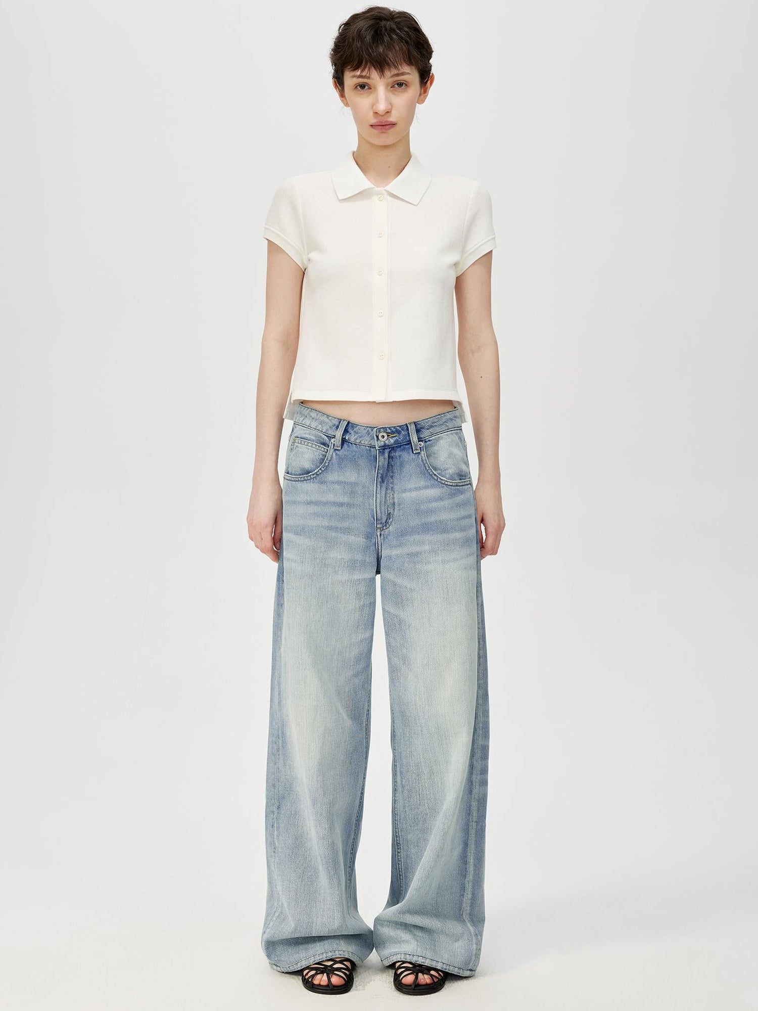 Northbutsouth Classic Washed Sky Blue Relaxed Fit Straight Leg Jeans