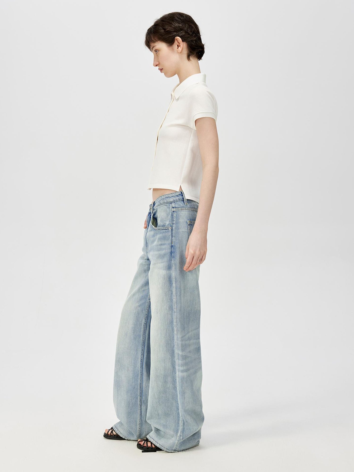 Northbutsouth Classic Washed Sky Blue Relaxed Fit Straight Leg Jeans