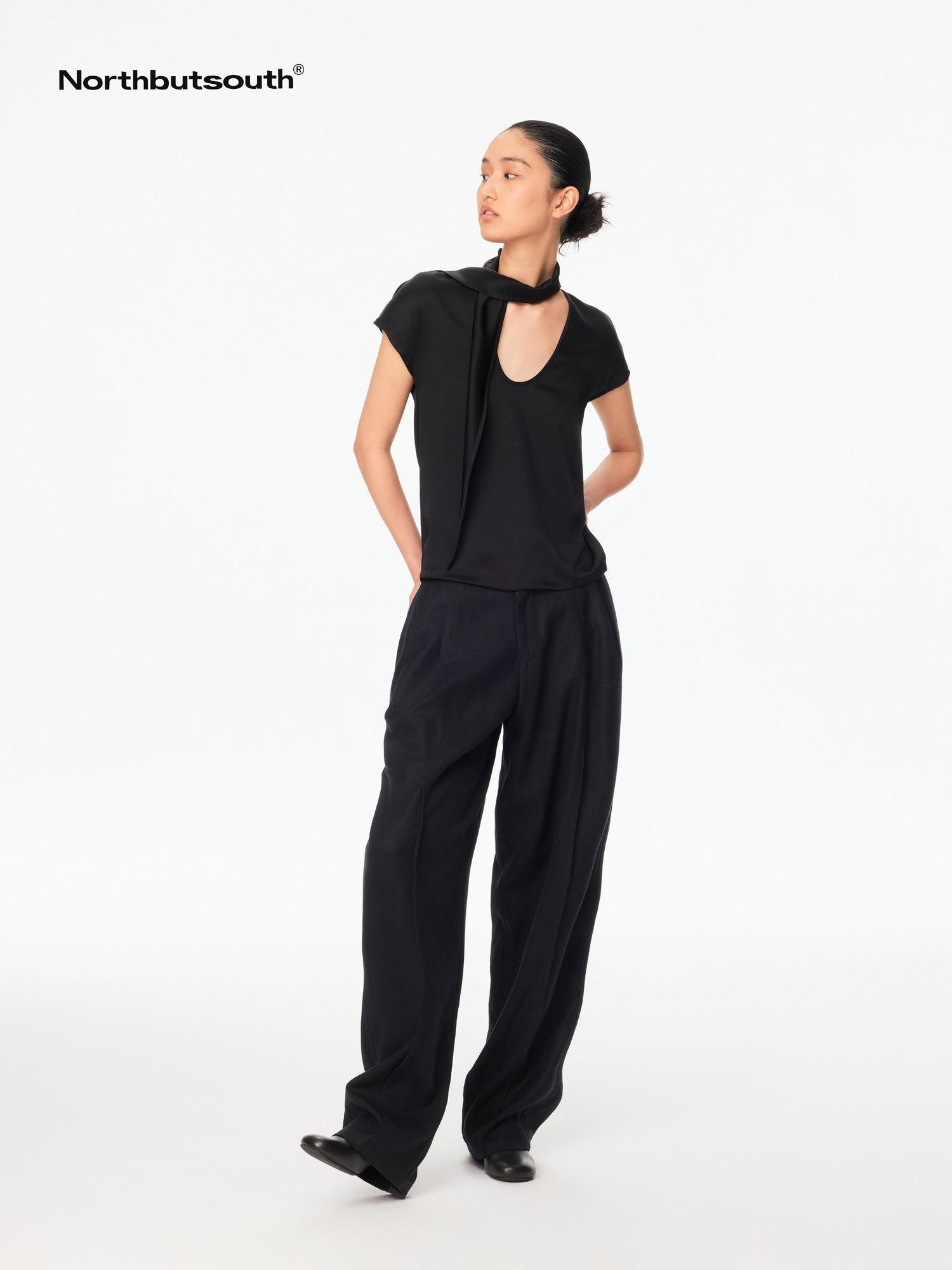 Northbutsouth Cocoon Double Pleat No Waistband Mid Low Rise Women&