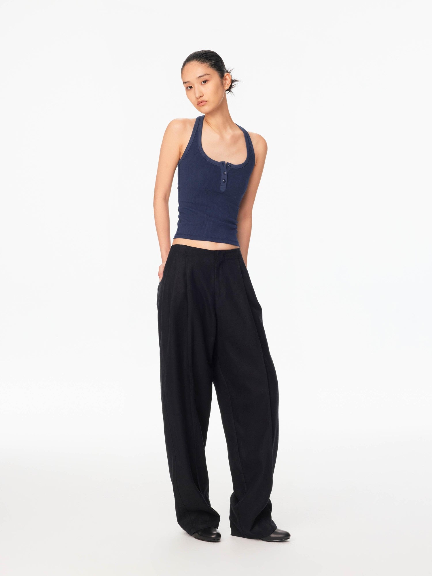 Northbutsouth Cocoon Double Pleat No Waistband Mid Low Rise Women&