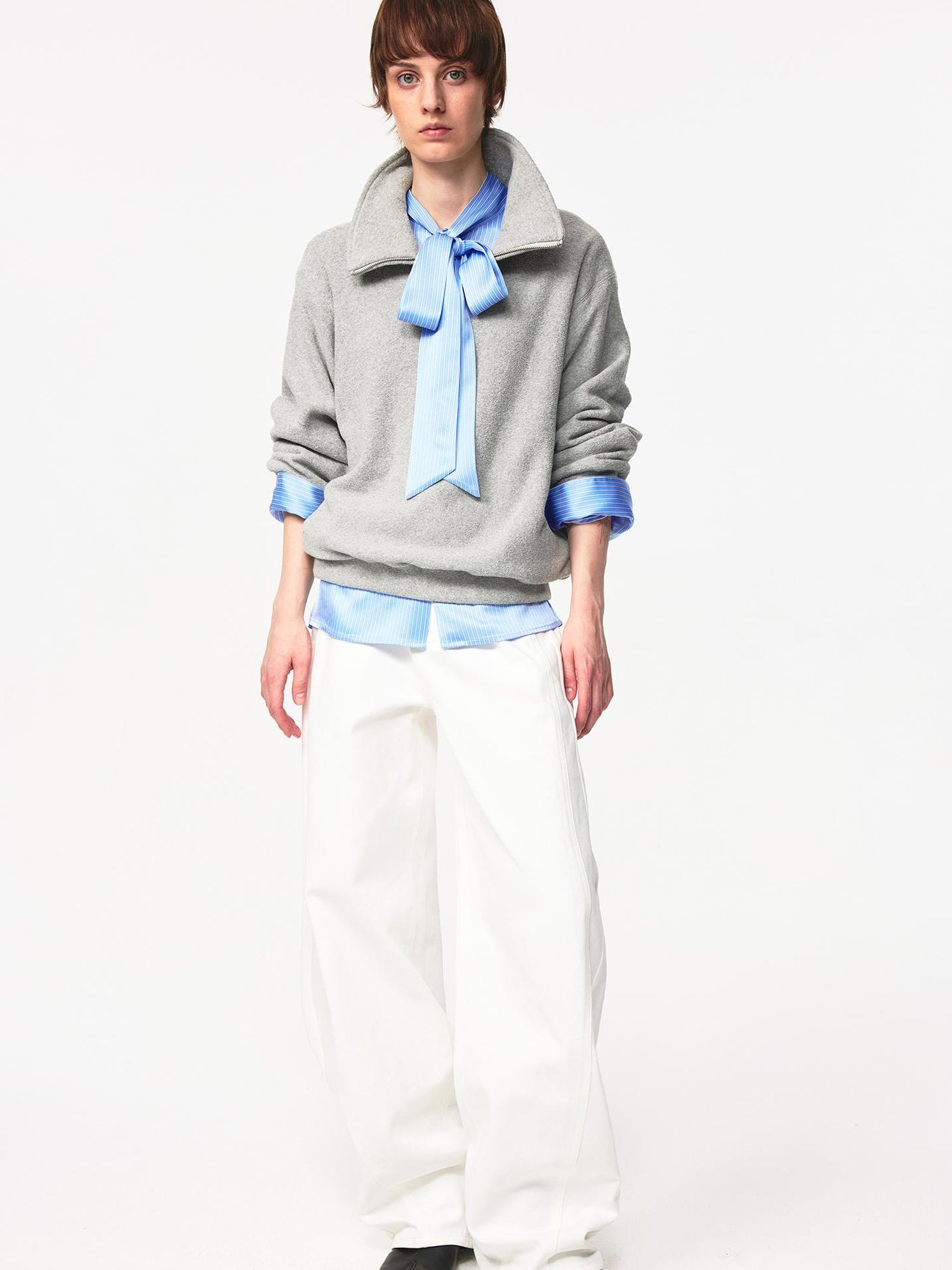 Northbutsouth Cotton Curved Hem Relaxed Fit Casual Trousers