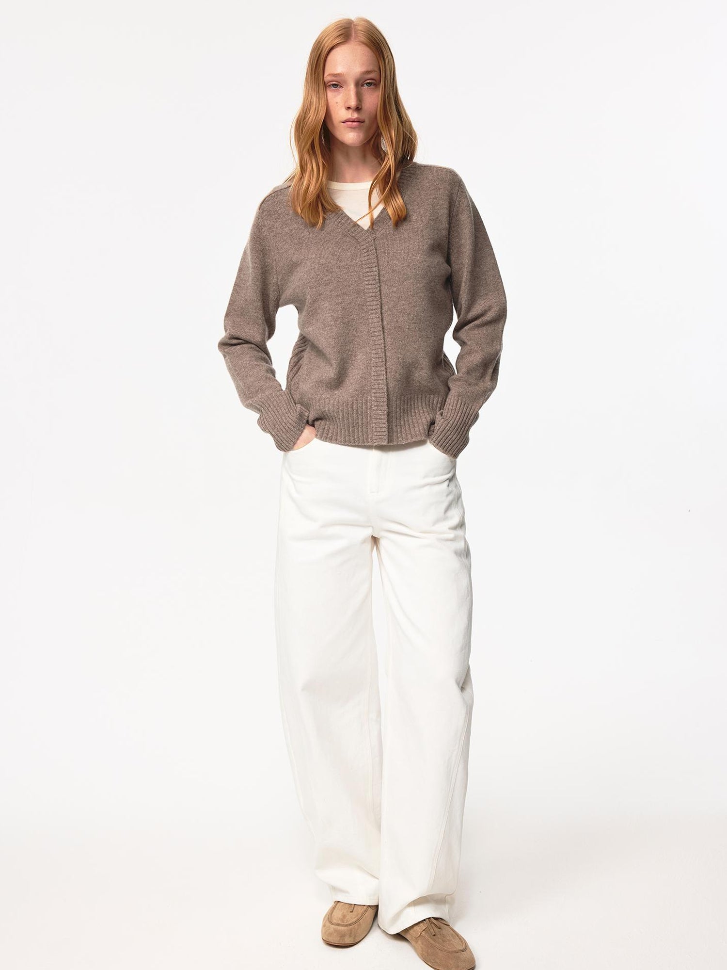 Northbutsouth Cotton Curved Hem Relaxed Fit Casual Trousers