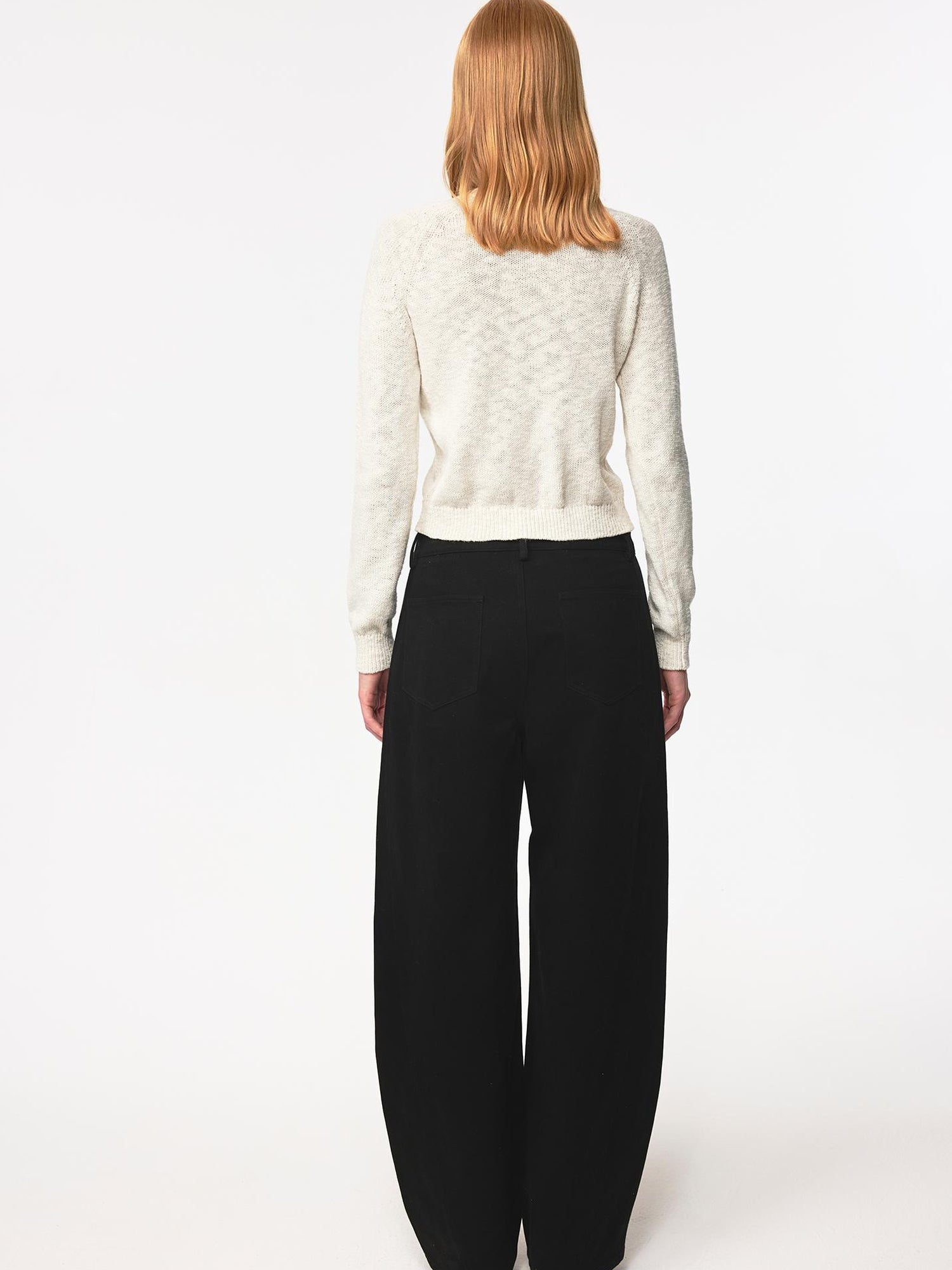 Northbutsouth Cotton Curved Hem Relaxed Fit Casual Trousers