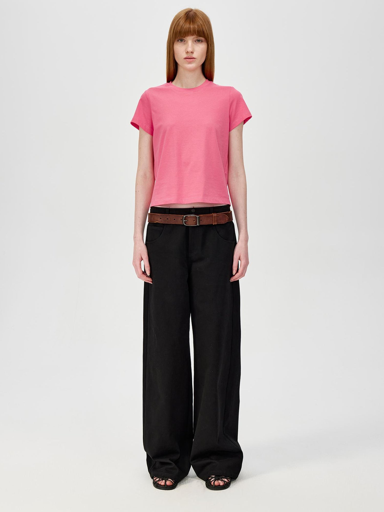 Northbutsouth Cropped Cotton Crewneck Tee Multi Color Basic Fit