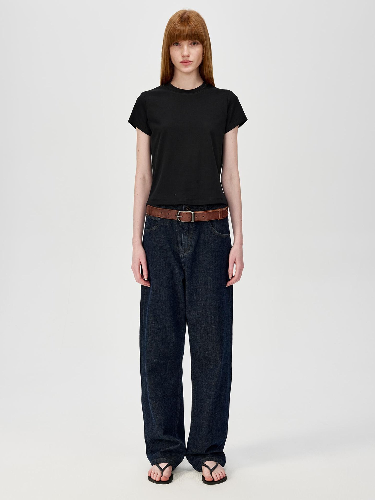 Northbutsouth Cropped Cotton Crewneck Tee Multi Color Basic Fit