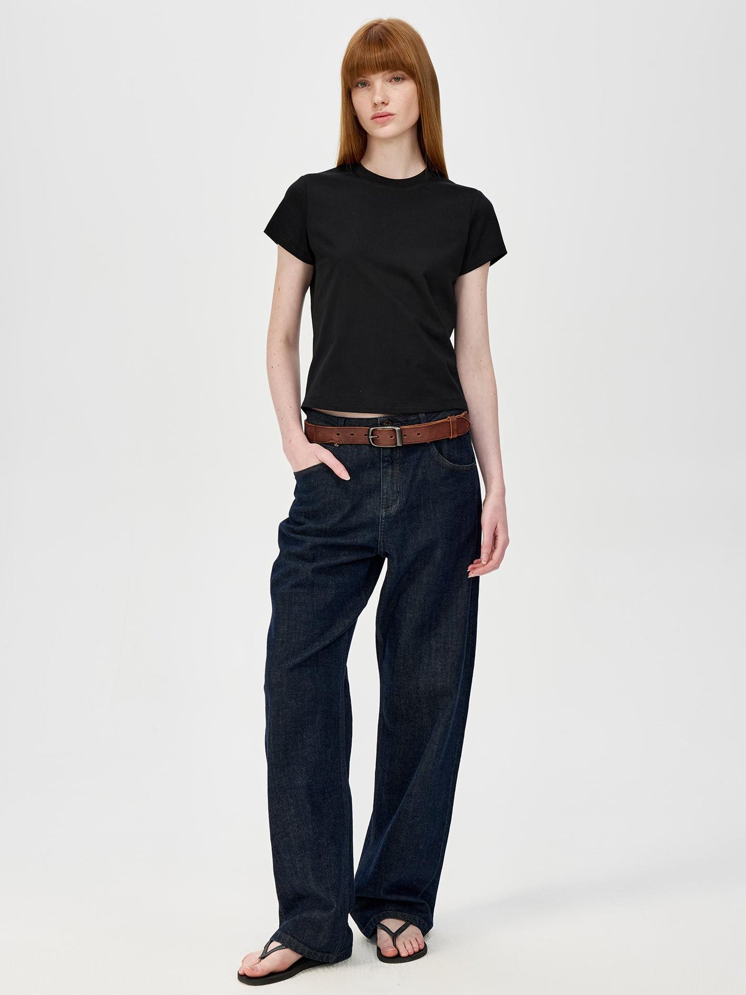 Northbutsouth Cropped Cotton Crewneck Tee Multi Color Basic Fit