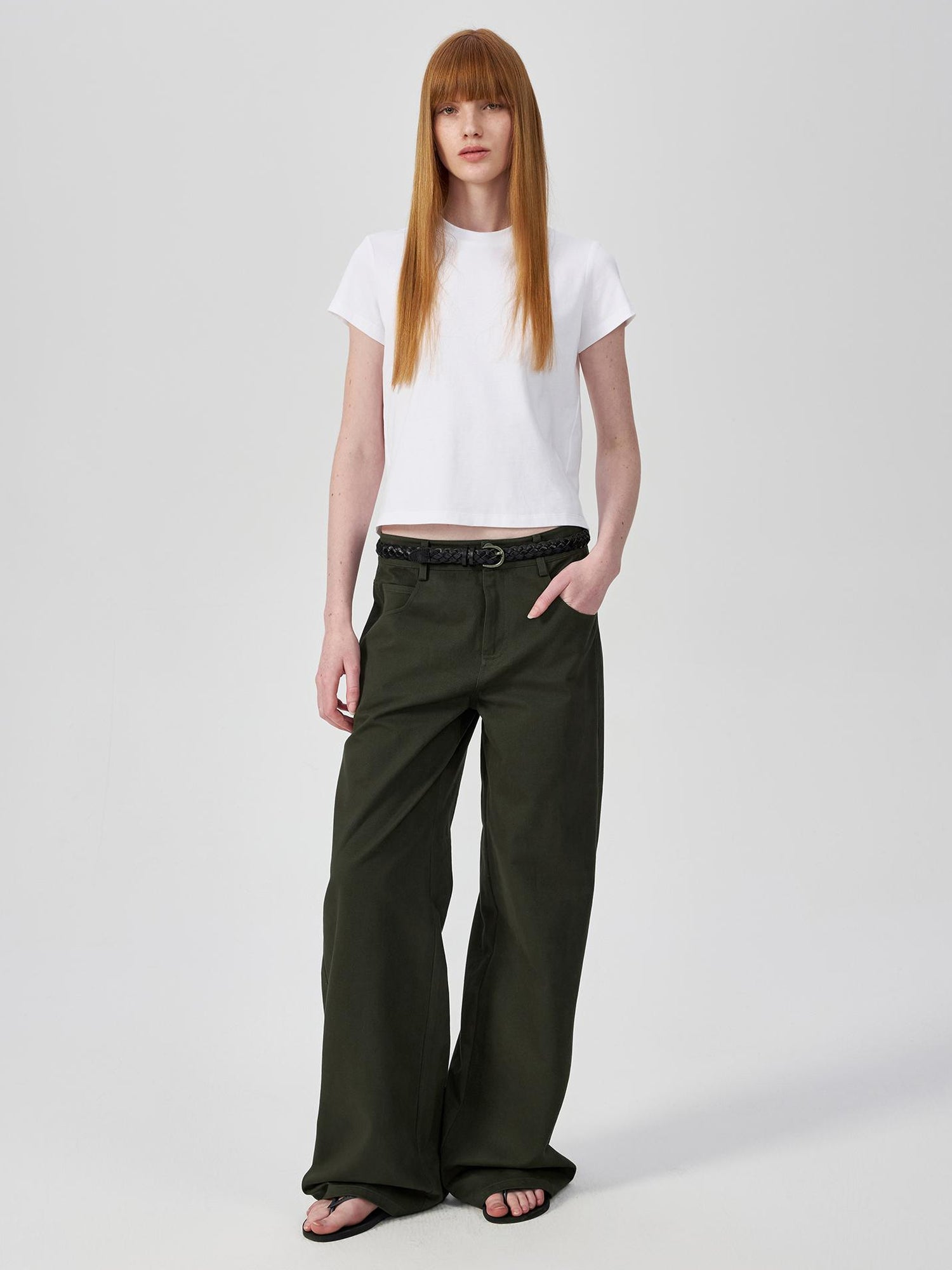 Northbutsouth Cropped Cotton Crewneck Tee Multi Color Basic Fit