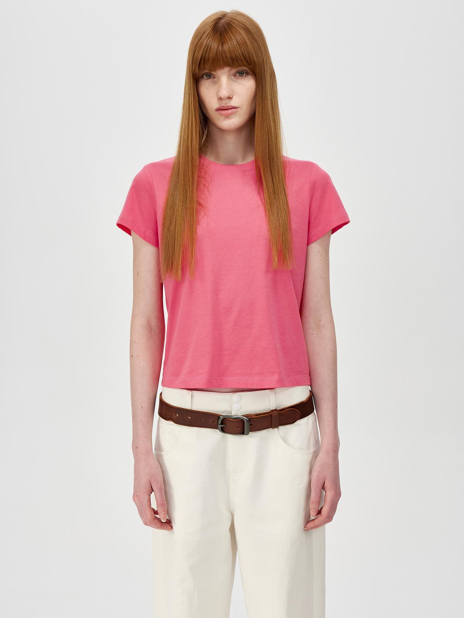 Northbutsouth Cropped Cotton Crewneck Tee Multi Color Basic Fit