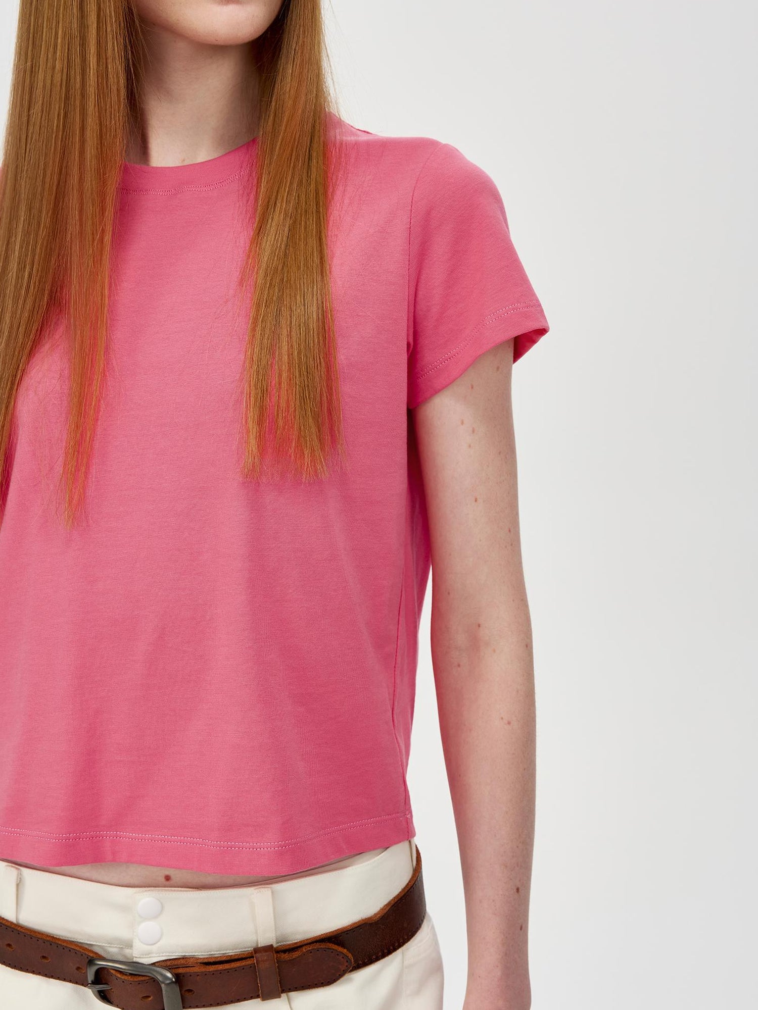 Northbutsouth Cropped Cotton Crewneck Tee Multi Color Basic Fit