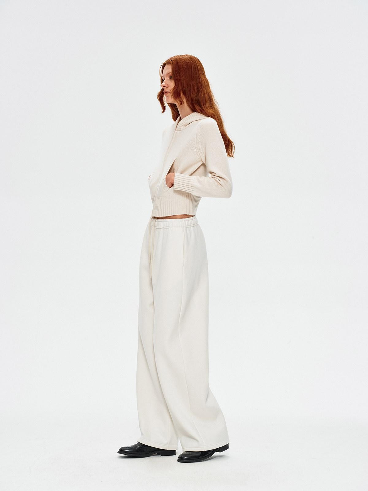 Northbutsouth Cropped Ribbed Panel Front Pockets Women&