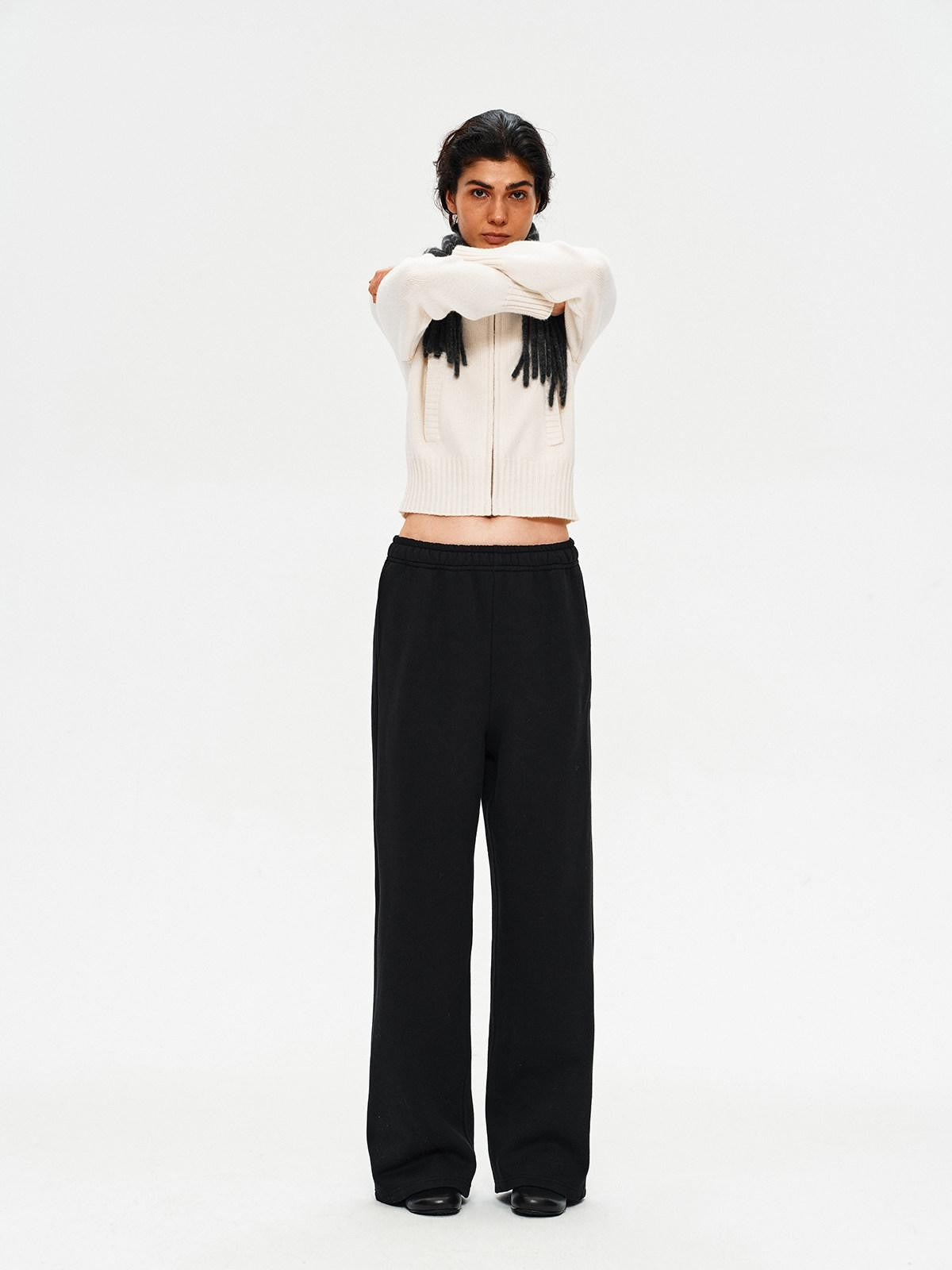 Northbutsouth Cropped Ribbed Panel Front Pockets Women&