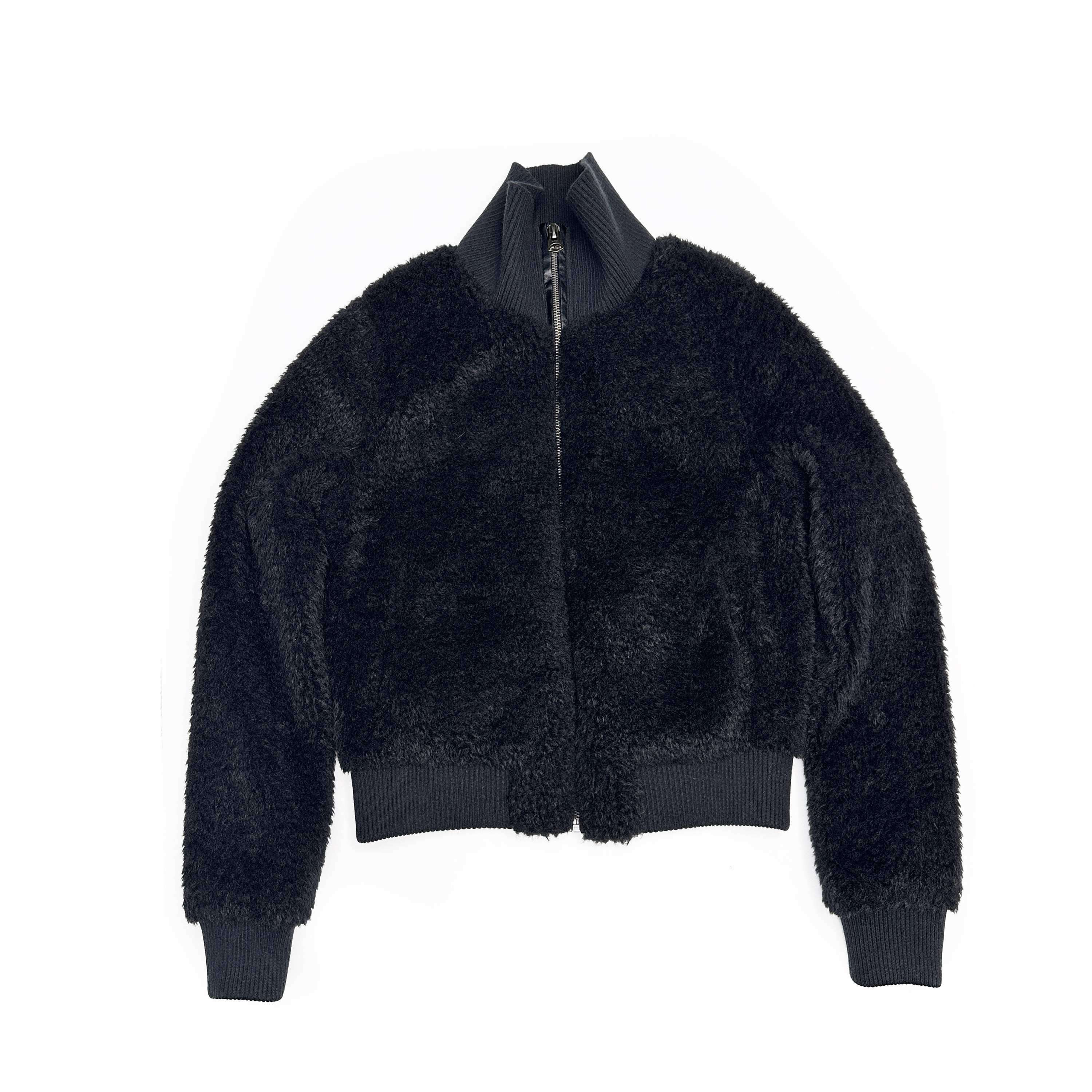 Northbutsouth_Curly_Lamb_Patchwork_Stand_Collar_Ribbed_Hem_Women&