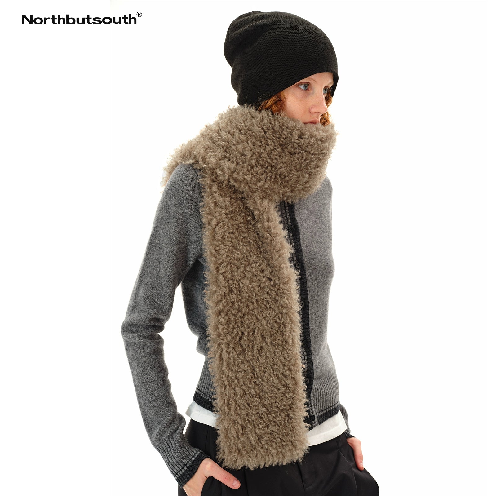 Northbutsouth Curly Teddy Plush Scarf MISSTT