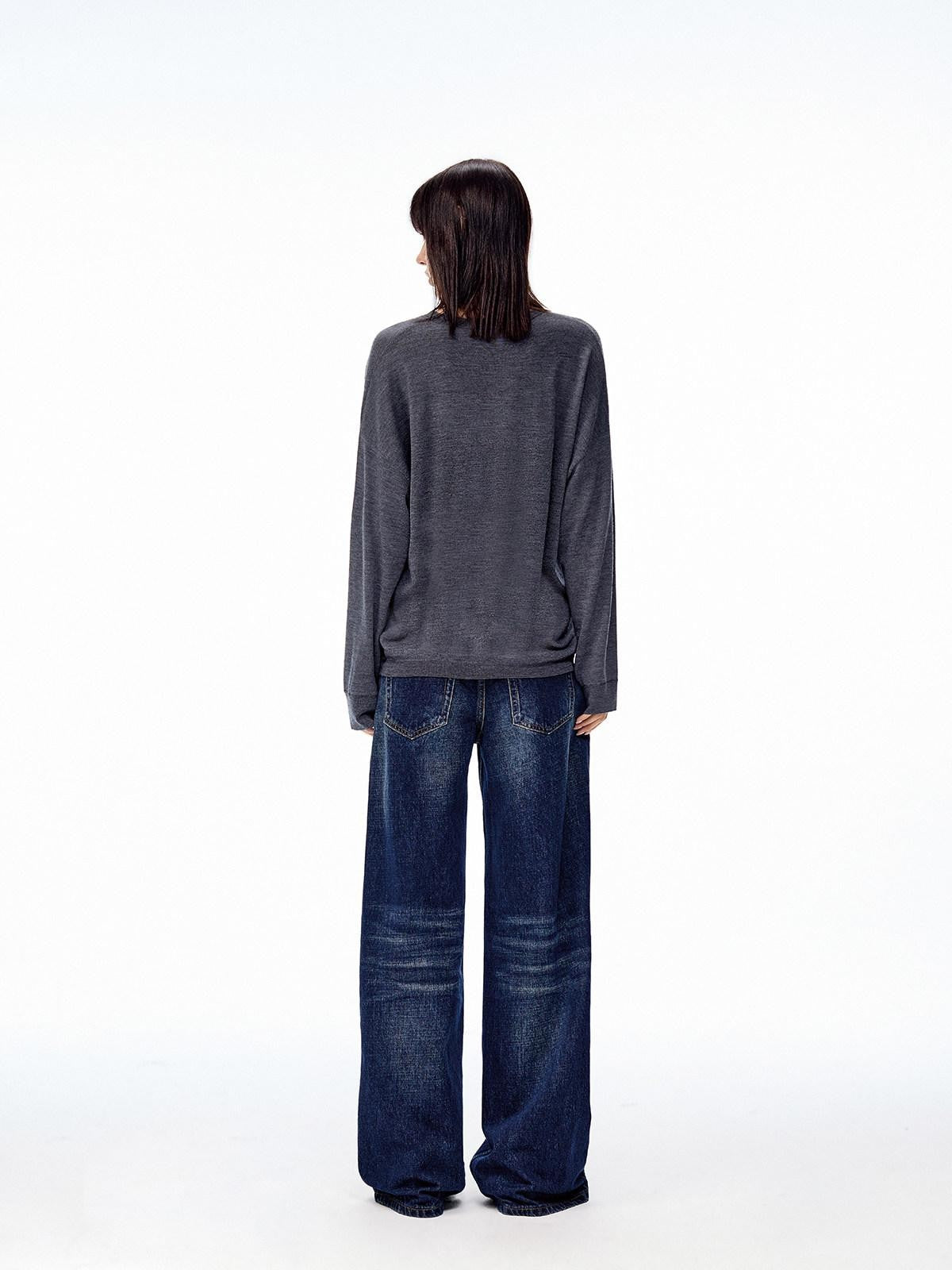 Northbutsouth Curly Thermal Crewneck Loose Long Sleeve Women&