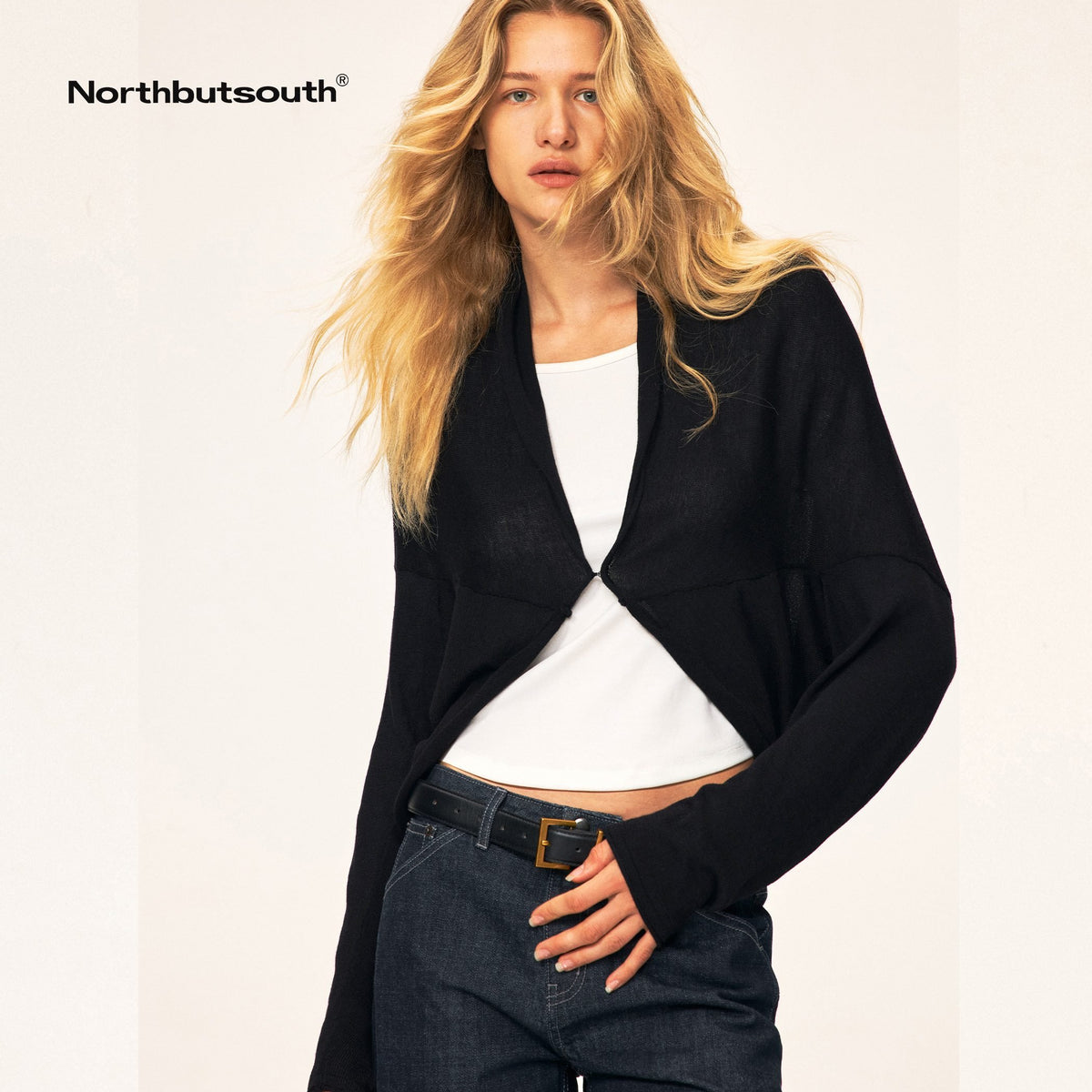 Northbutsouth_Curved_Rolled_Edge_Open_Front_Loose_Knit_Cotton_Women&