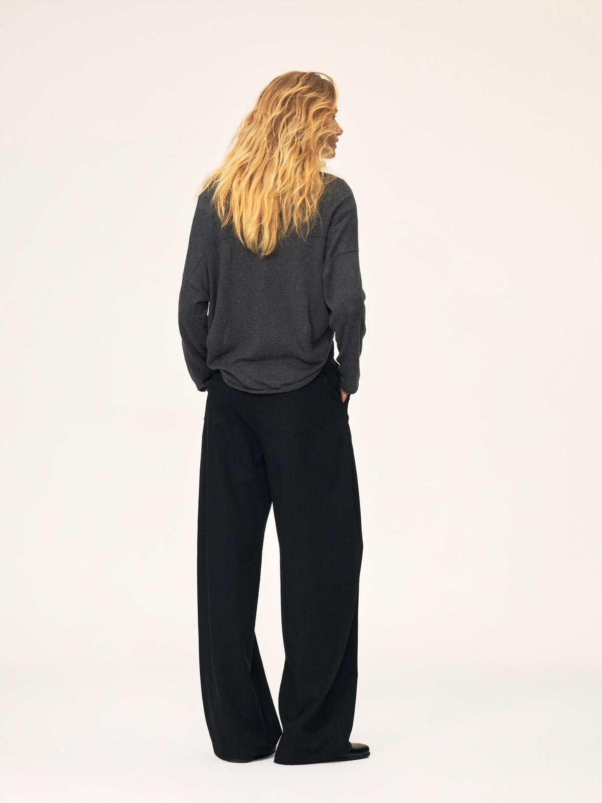 Northbutsouth Curved Rolled Edge Open Front Loose Knit Cotton Women&