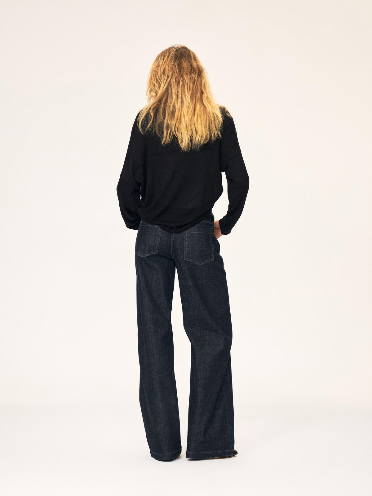 Northbutsouth Curved Rolled Edge Open Front Loose Knit Cotton Women&