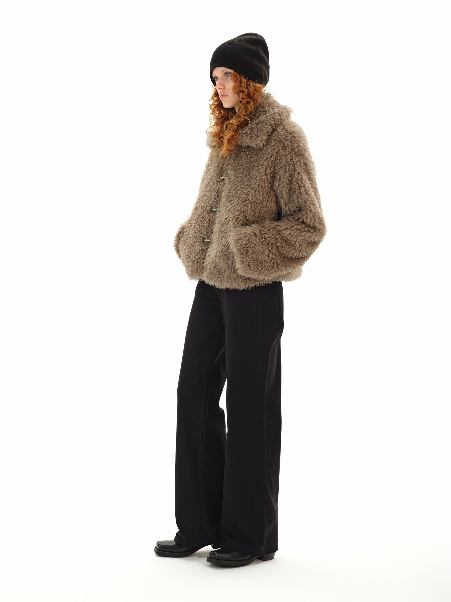 Northbutsouth Dandelion Touch Curly Collar Fur Coat
