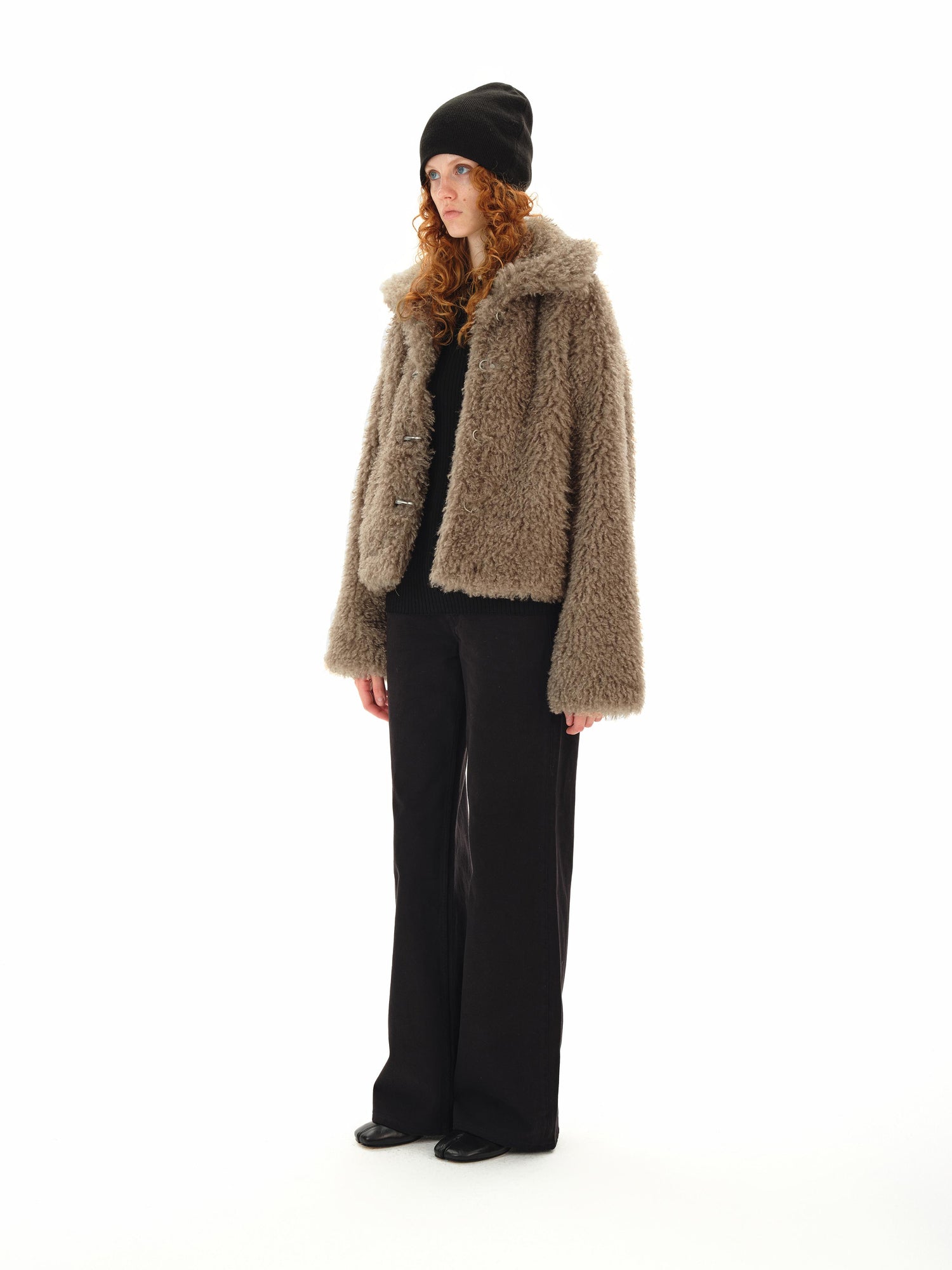 Northbutsouth Dandelion Touch Curly Collar Fur Coat