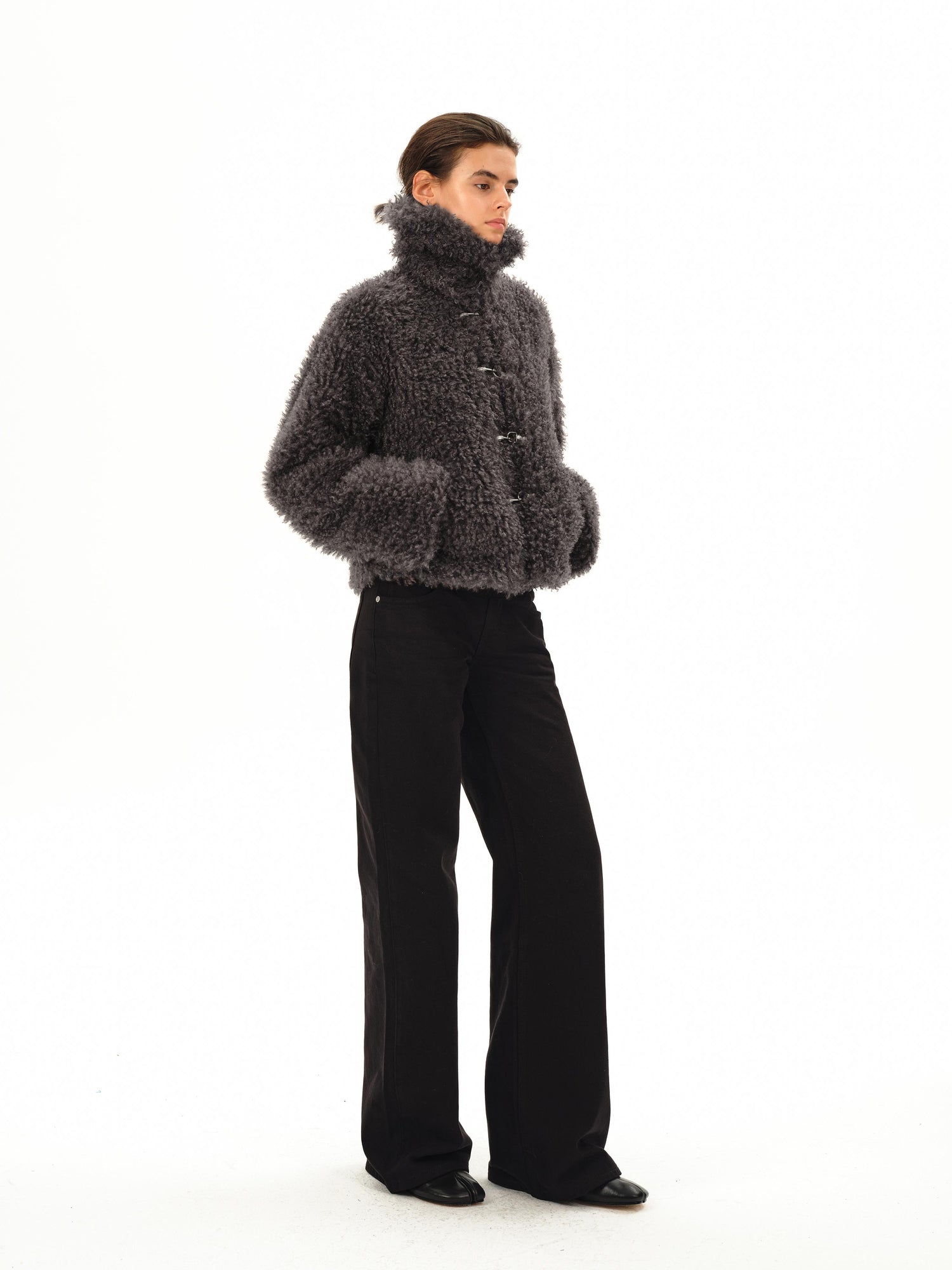 Northbutsouth Dandelion Touch Curly Collar Fur Coat