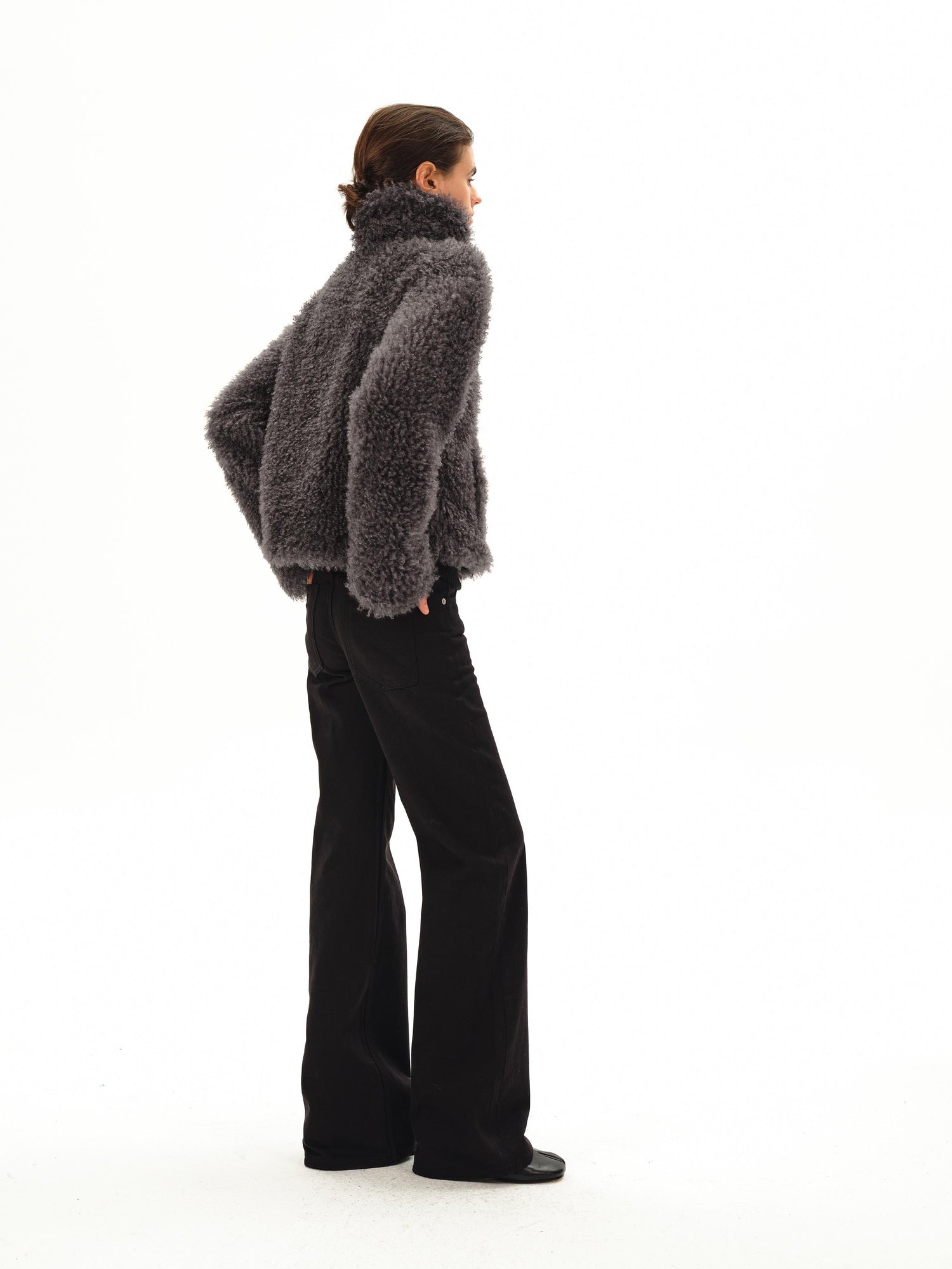 Northbutsouth Dandelion Touch Curly Collar Fur Coat