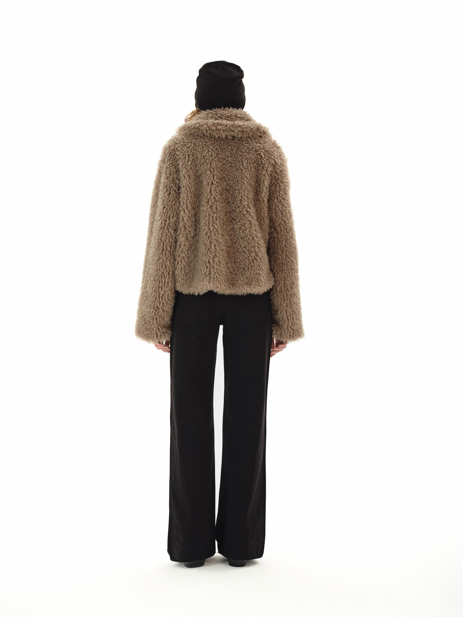 Northbutsouth Dandelion Touch Micro Curl Stand Collar High Waist Women&