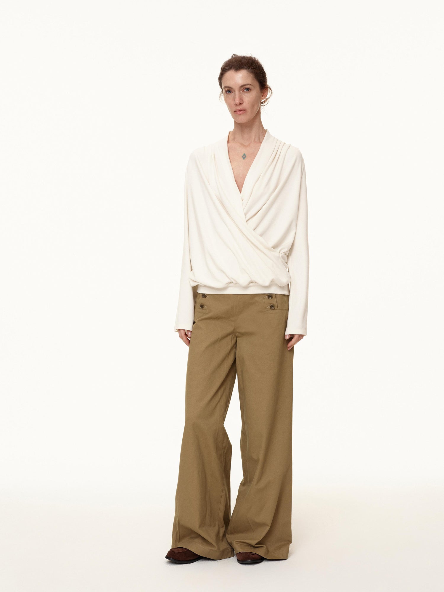 Northbutsouth Deck Multi Button Loose Straight Leg Pants