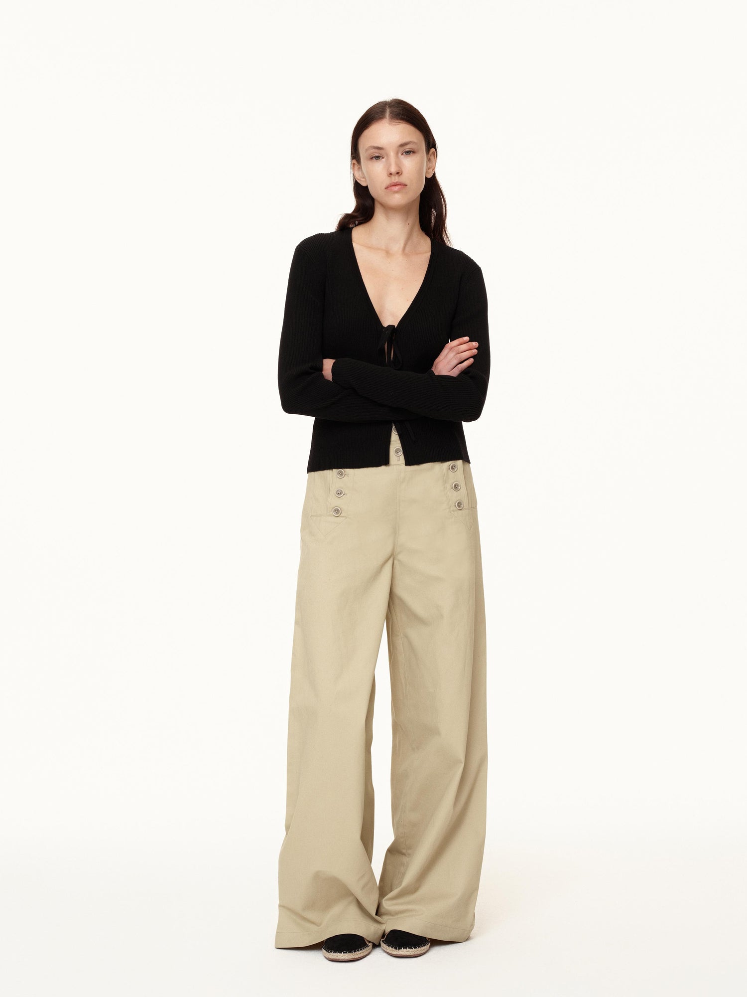 Northbutsouth Deck Multi Button Loose Straight Leg Pants