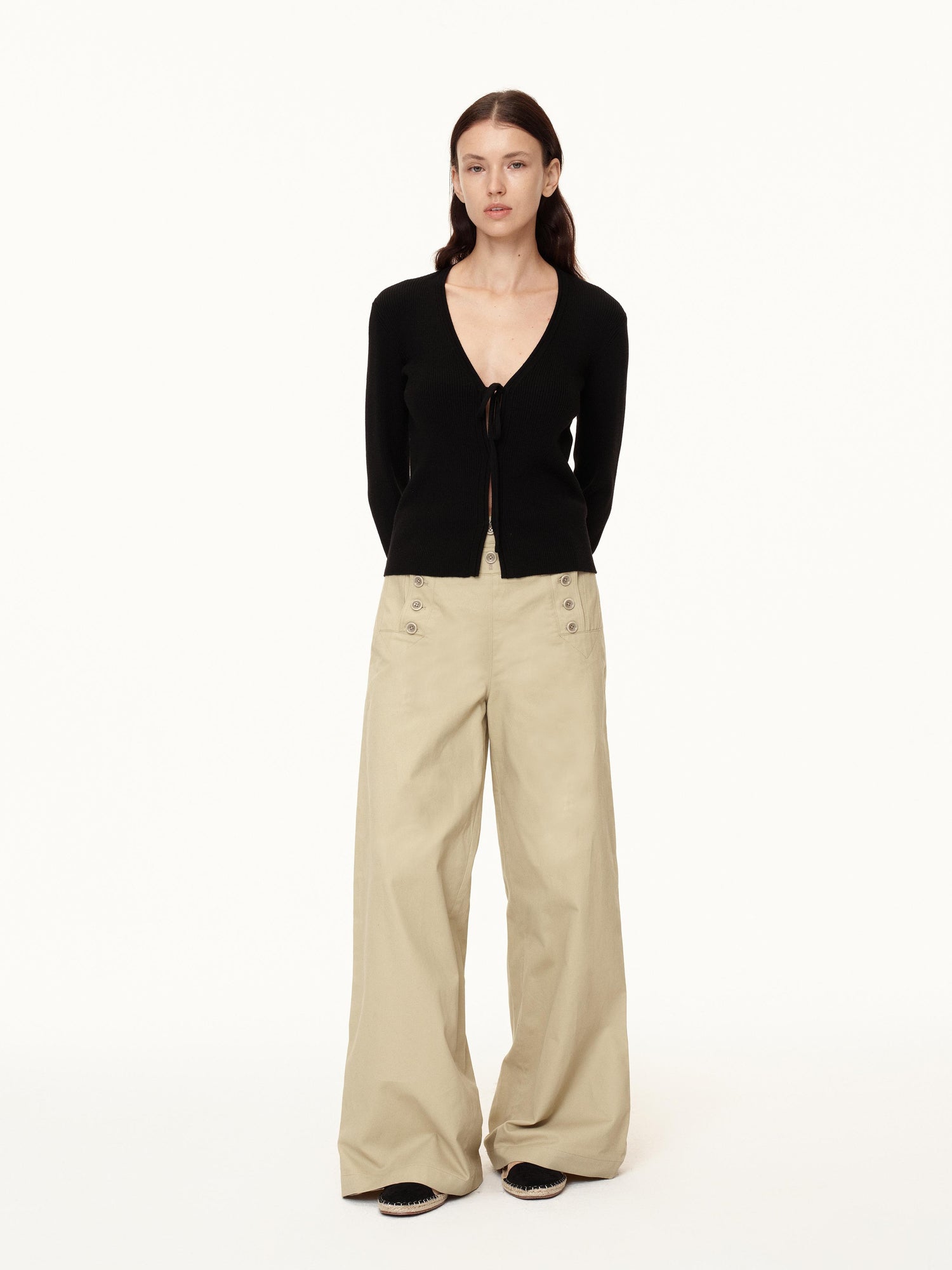Northbutsouth Deck Multi Button Loose Straight Leg Pants