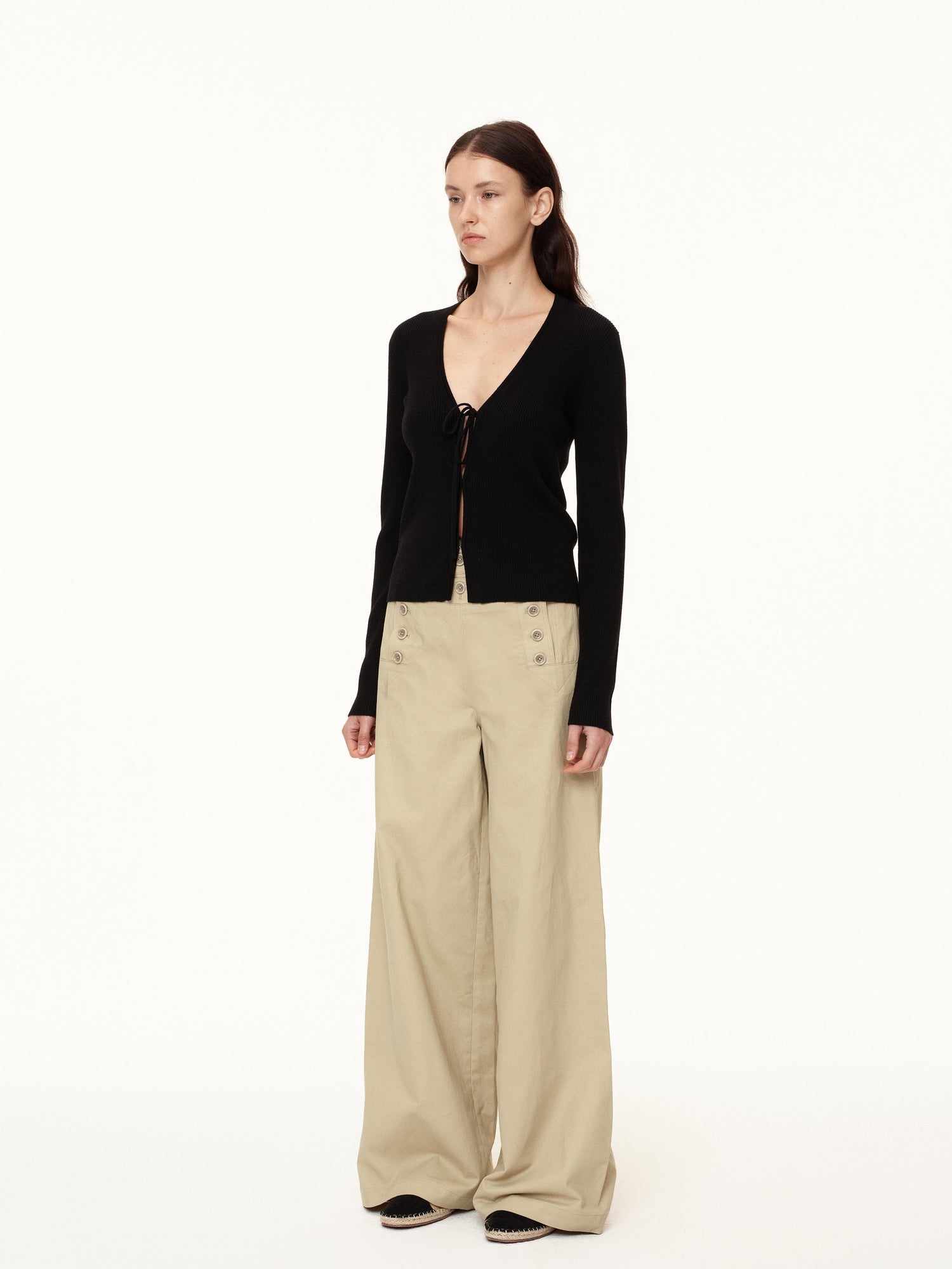 Northbutsouth Deck Multi Button Loose Straight Leg Pants