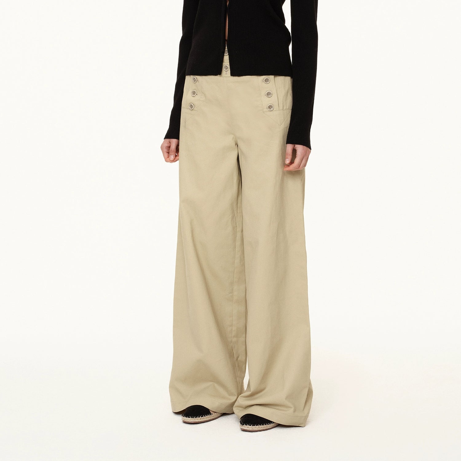 Northbutsouth Deck Multi Button Loose Straight Leg Pants MISSTT