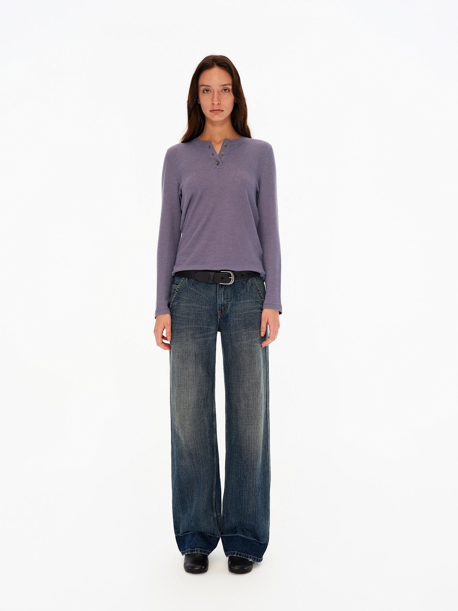 Northbutsouth Deep Blue Washed Whisker Slanted Pockets Women&