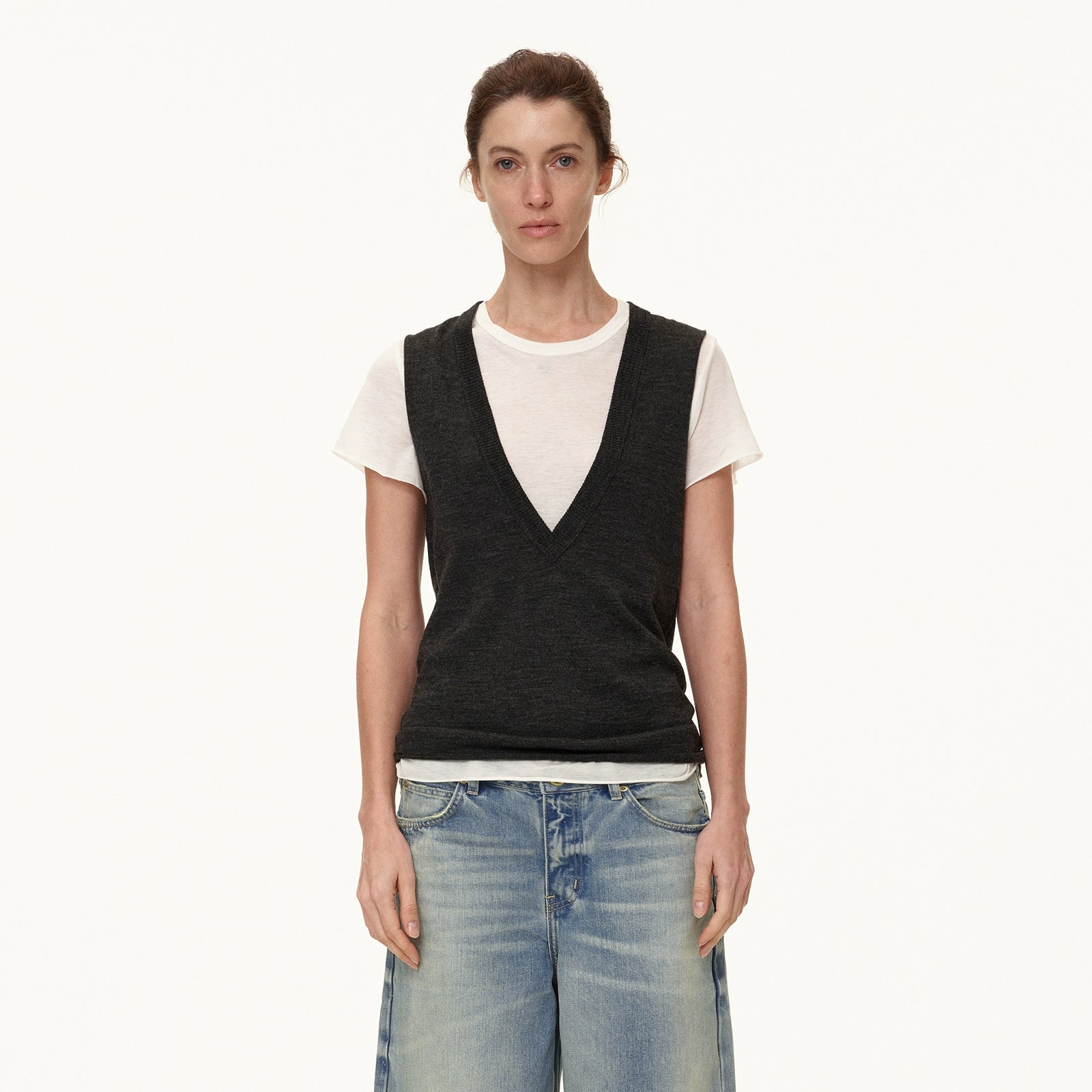 Northbutsouth Deep V-neck Layered Wool Vest MISSTT