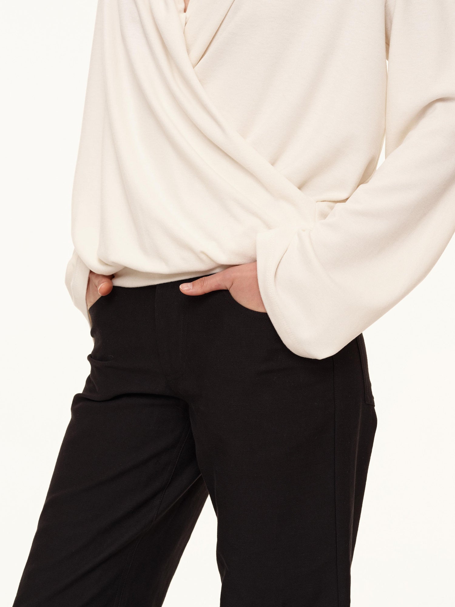 Northbutsouth Deep V Draped Twist Front Shell Top