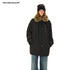 Northbutsouth Detachable Fur Collar Goose Down Long Black Parka MISSTT