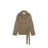 Northbutsouth Double Breasted Tied Waist Short Coat With Detachable Belt MISSTT