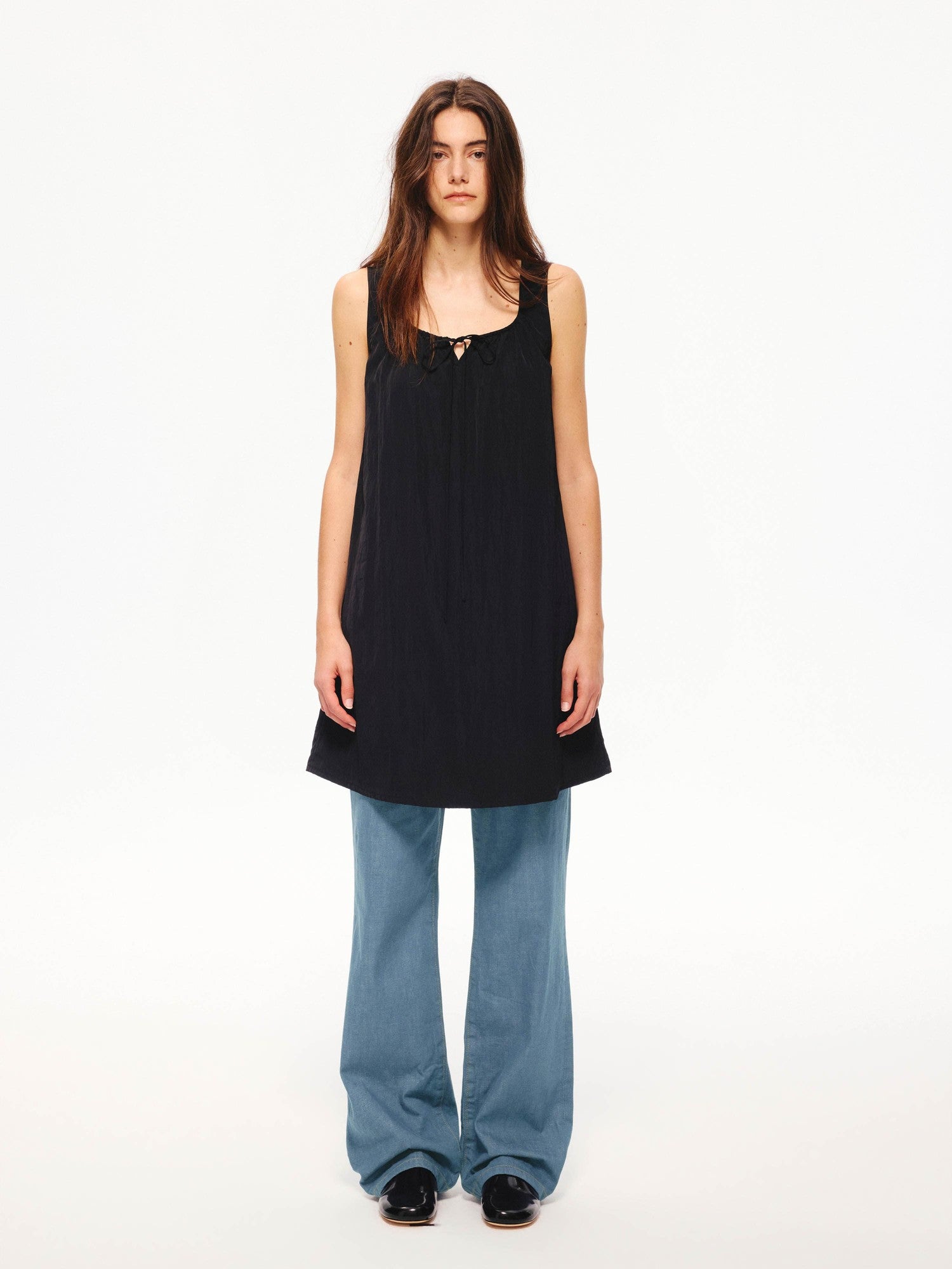 Northbutsouth Drapey Small Square Neck A Line Tie Waist Women&