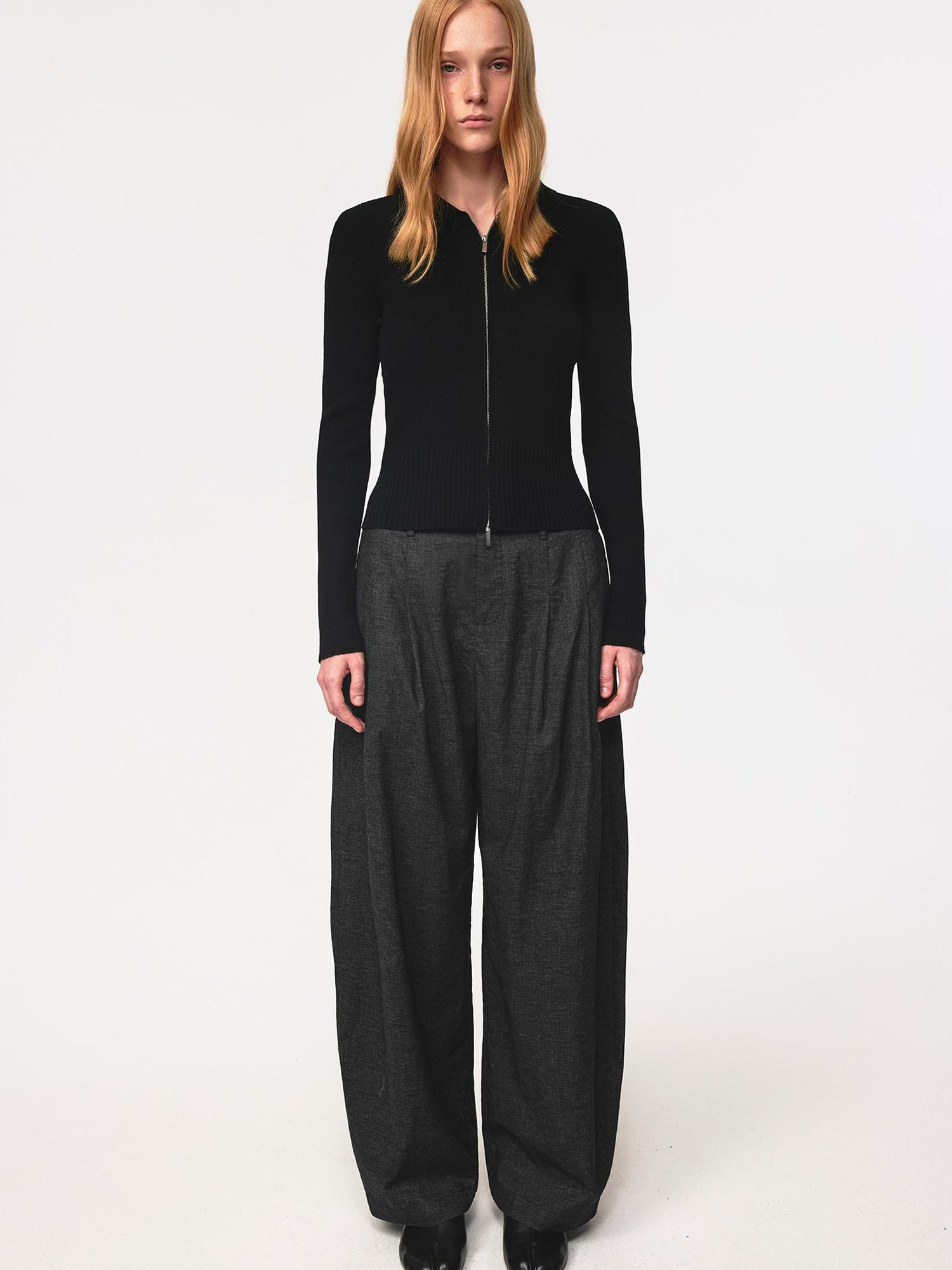 Northbutsouth Drop Fit Hemp Cocoon Trousers With Low Waist And Hook Closure