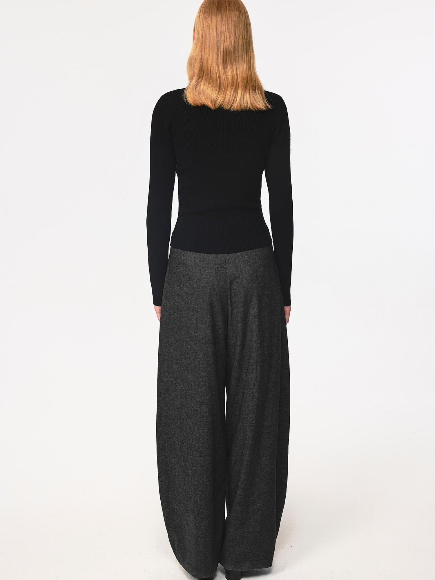Northbutsouth Drop Fit Hemp Cocoon Trousers With Low Waist And Hook Closure