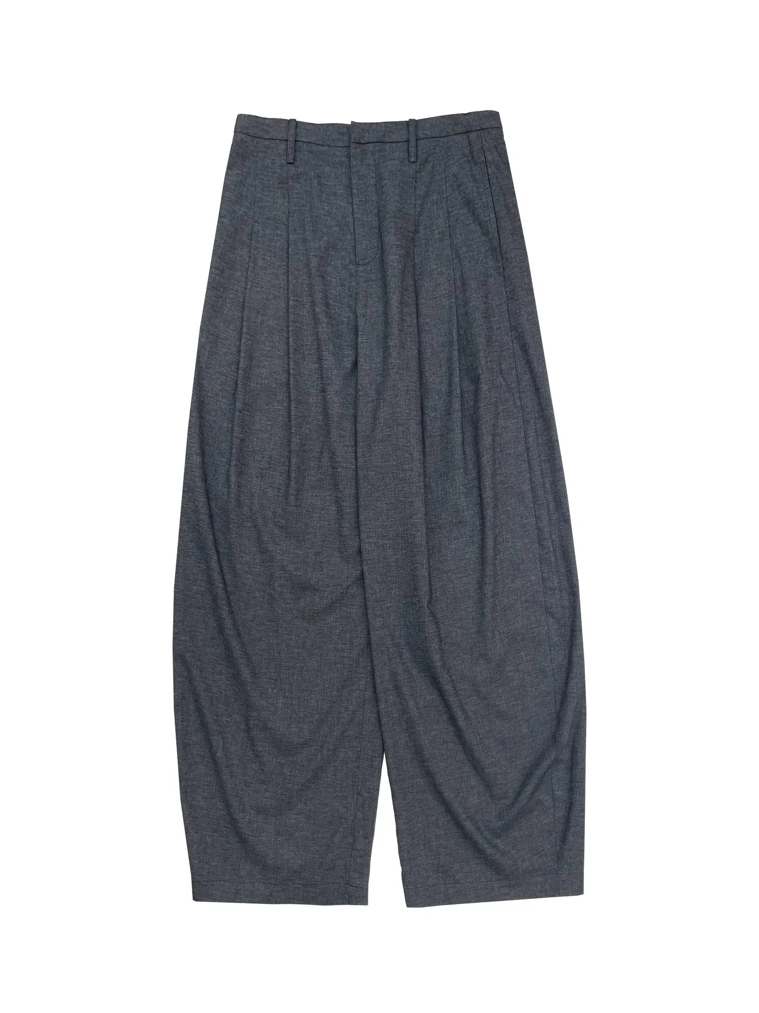 Drop Fit Hemp Cocoon Trousers With Low Waist And Hook Closure
