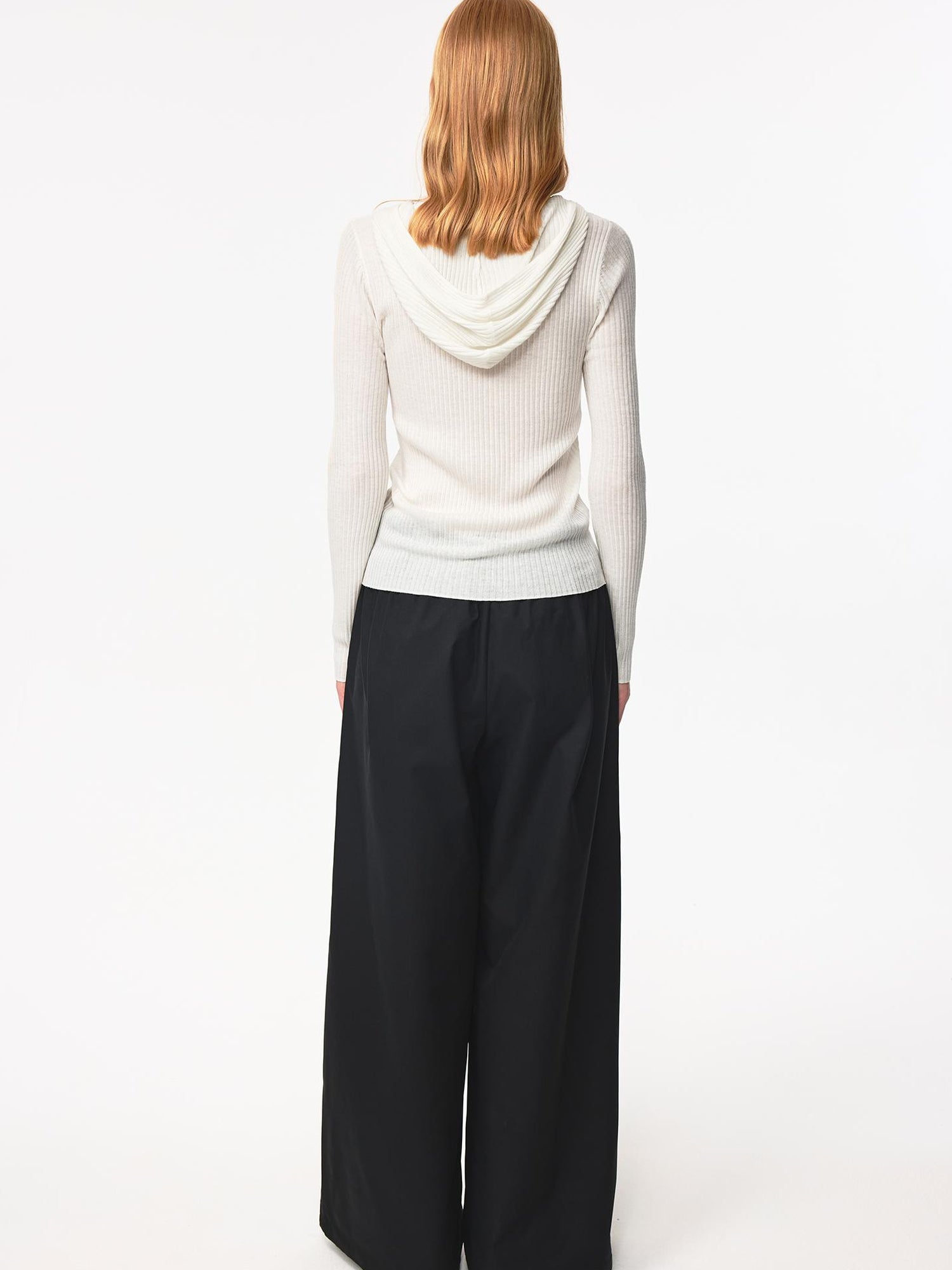Northbutsouth Elastic Waist Wide Leg Pants With Lace Trim