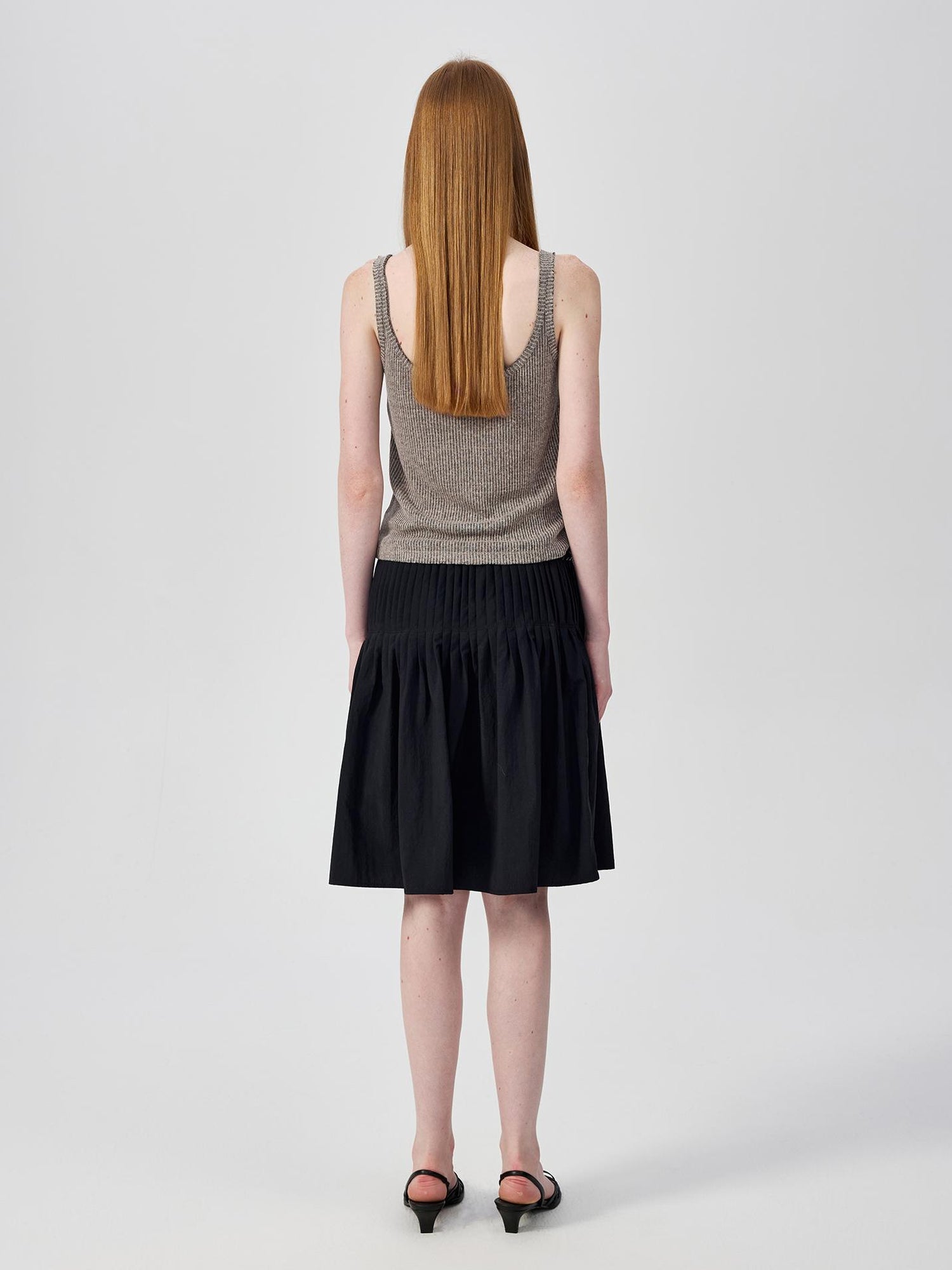 Northbutsouth Fine Pleated A Line Low Waist Lightweight Casual Puff Skirt