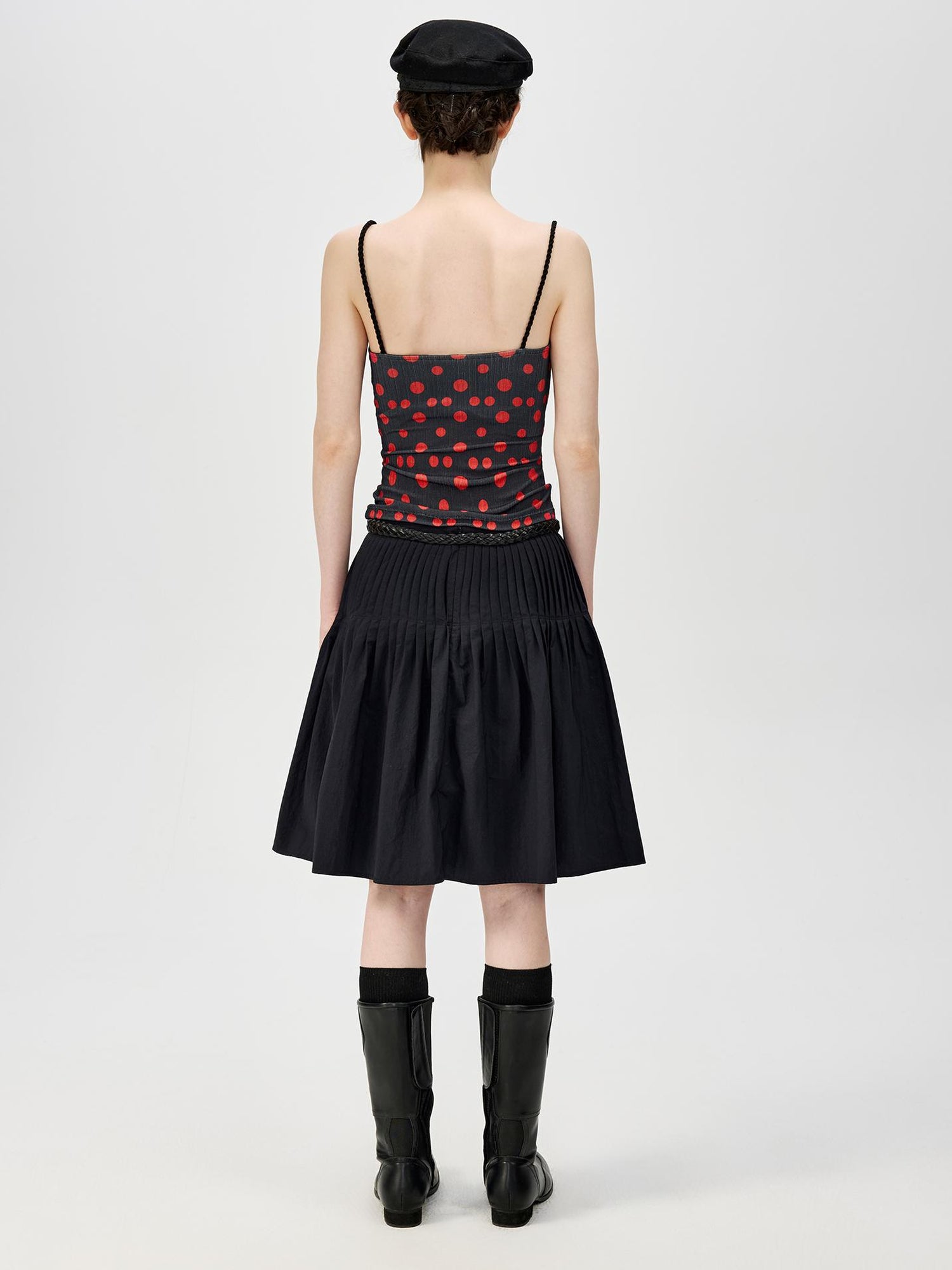 Northbutsouth Fine Pleated A Line Low Waist Lightweight Casual Puff Skirt