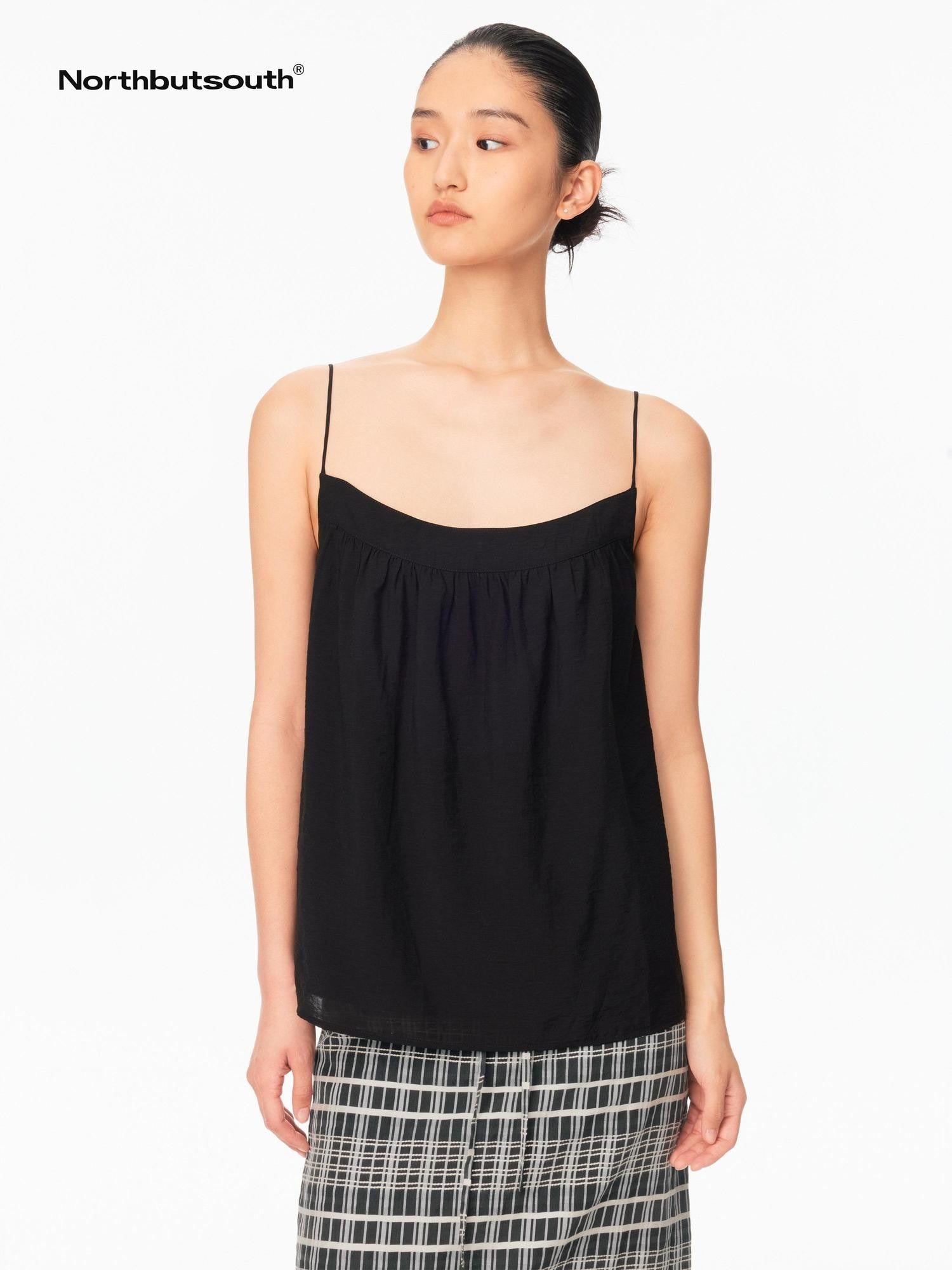 Northbutsouth Fine Ribbed Curved Adjustable Straps Loose Women&