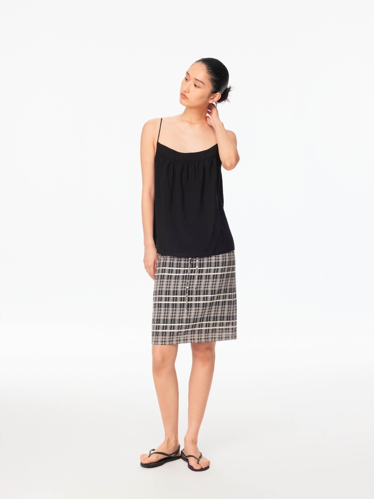 Northbutsouth Fine Ribbed Curved Adjustable Straps Loose Women&