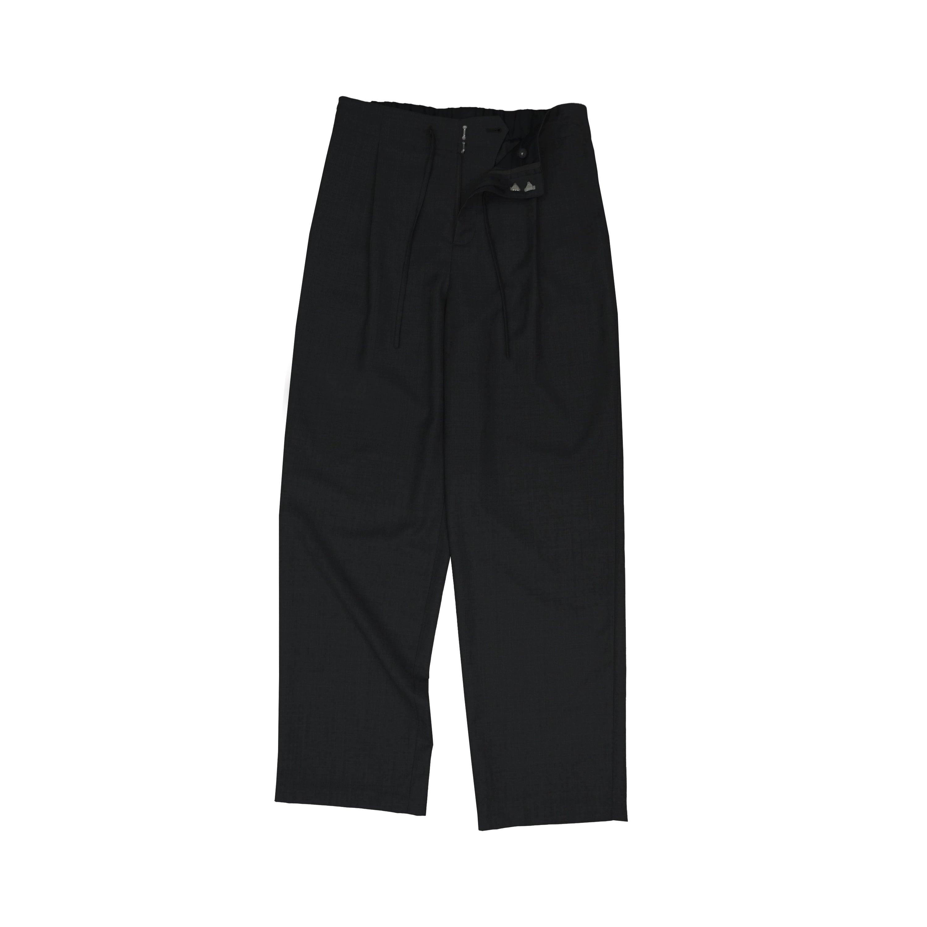 Northbutsouth Fine Wool Drawstring Trousers with Relaxed Fit MISSTT