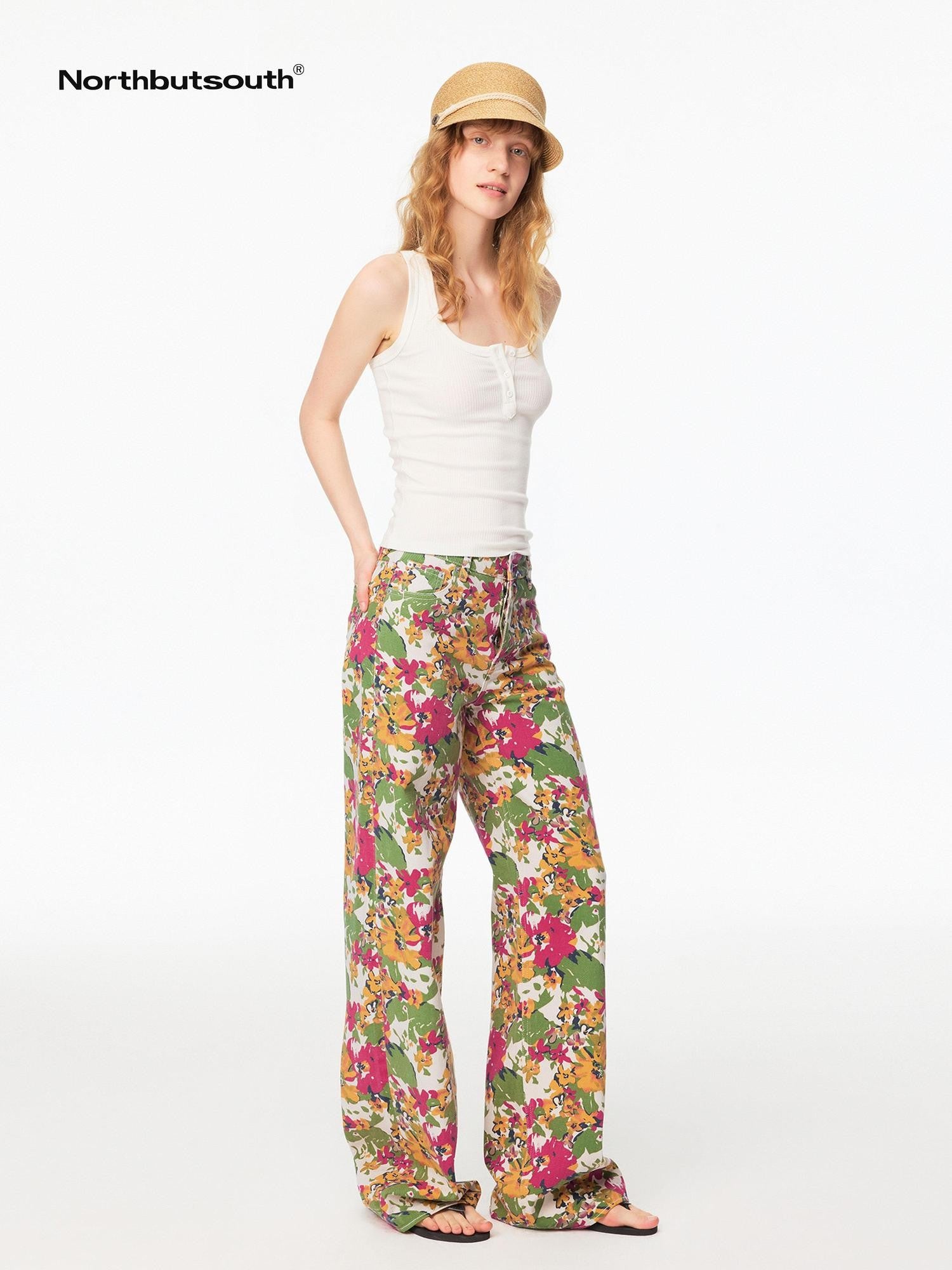 Northbutsouth Floral Mid Rise Relaxed Casual Women&
